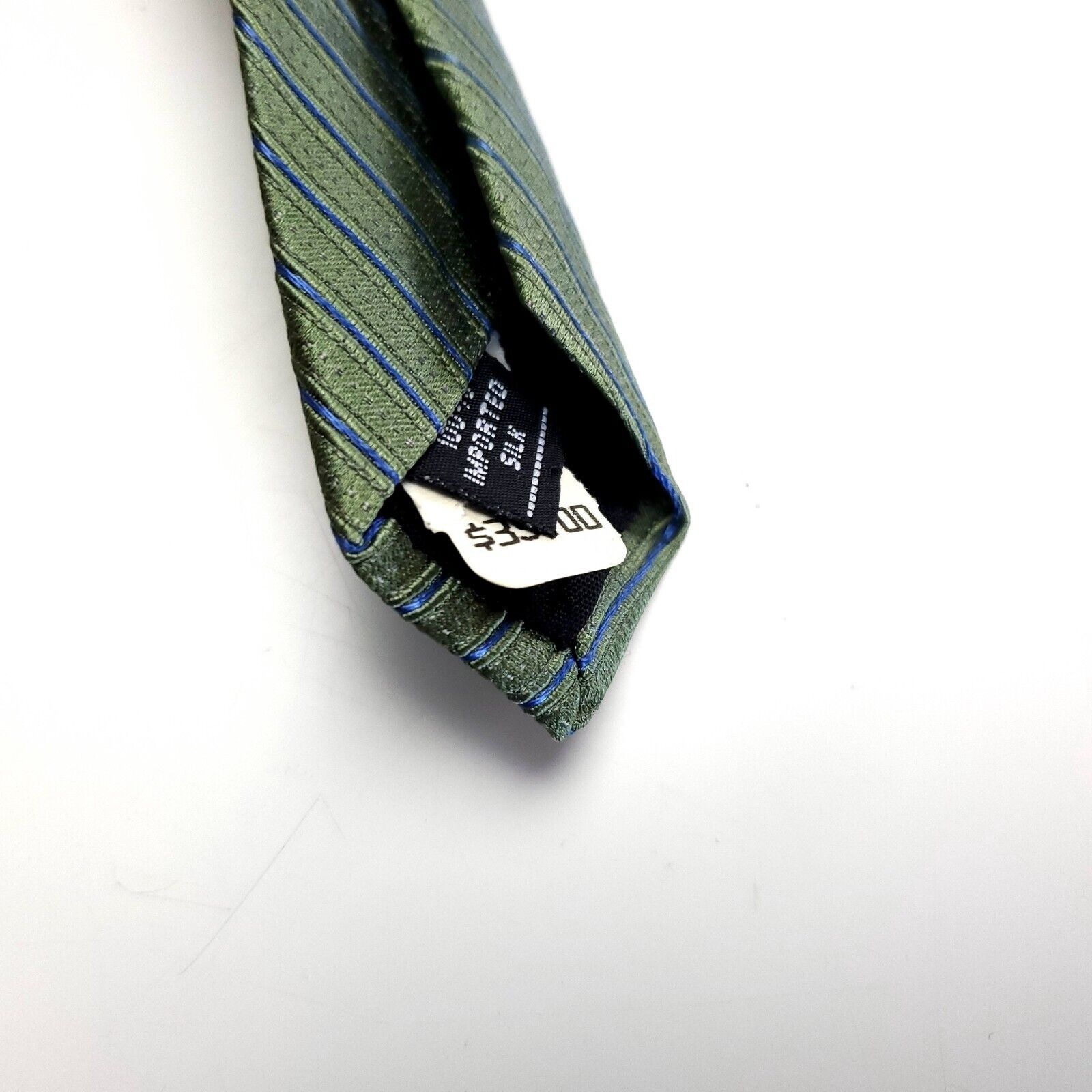 Perry Ellis Perry Ellis Portfolio Blue Green Striped Woven Short Silk Ti Size ONE SIZE - 4 Thumbnail