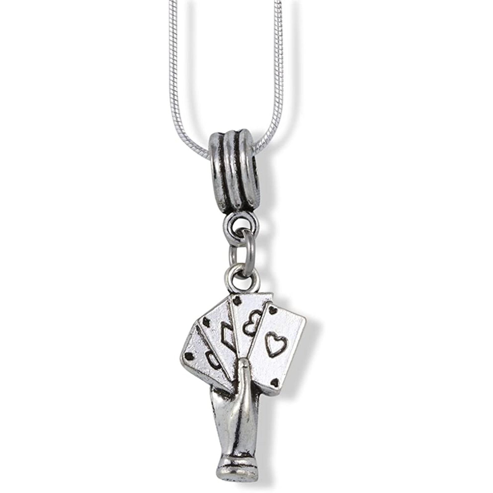 & Other Stories Hand with 4 Four Playing Cards Charm Snake Chain Necklace Size ONE SIZE - 1 Thumbnail