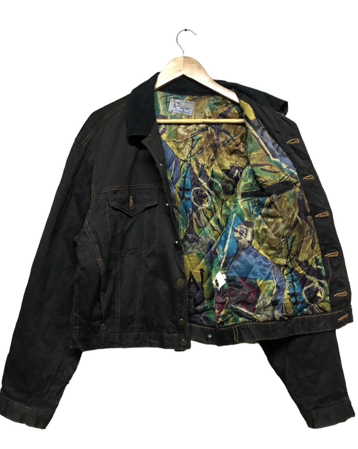 Kenzo × Vintage Vtg🔥Luxury Kenzo Jeans Black Trucker Denim Jacket Size US L / EU 52-54 / 3 - 6 Thumbnail