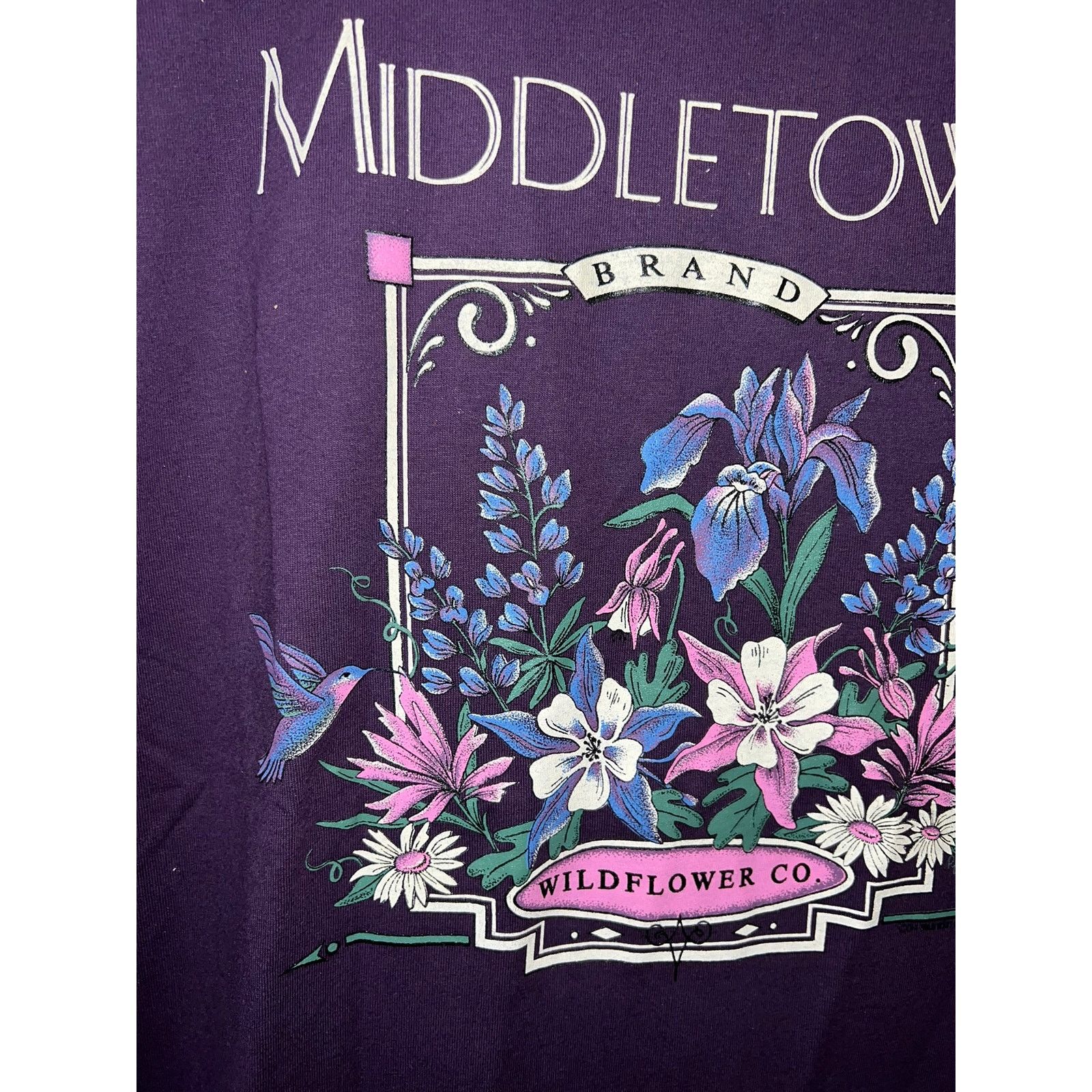 Jerzees Vintage Middletown Shirt Wildflower Flower 90s Tee VTG Large Size US L / EU 52-54 / 3 - 5 Thumbnail