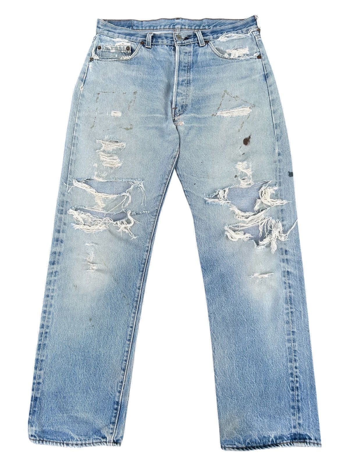 80's THRASHED Levi's 524 Reconstructed Repair Denim