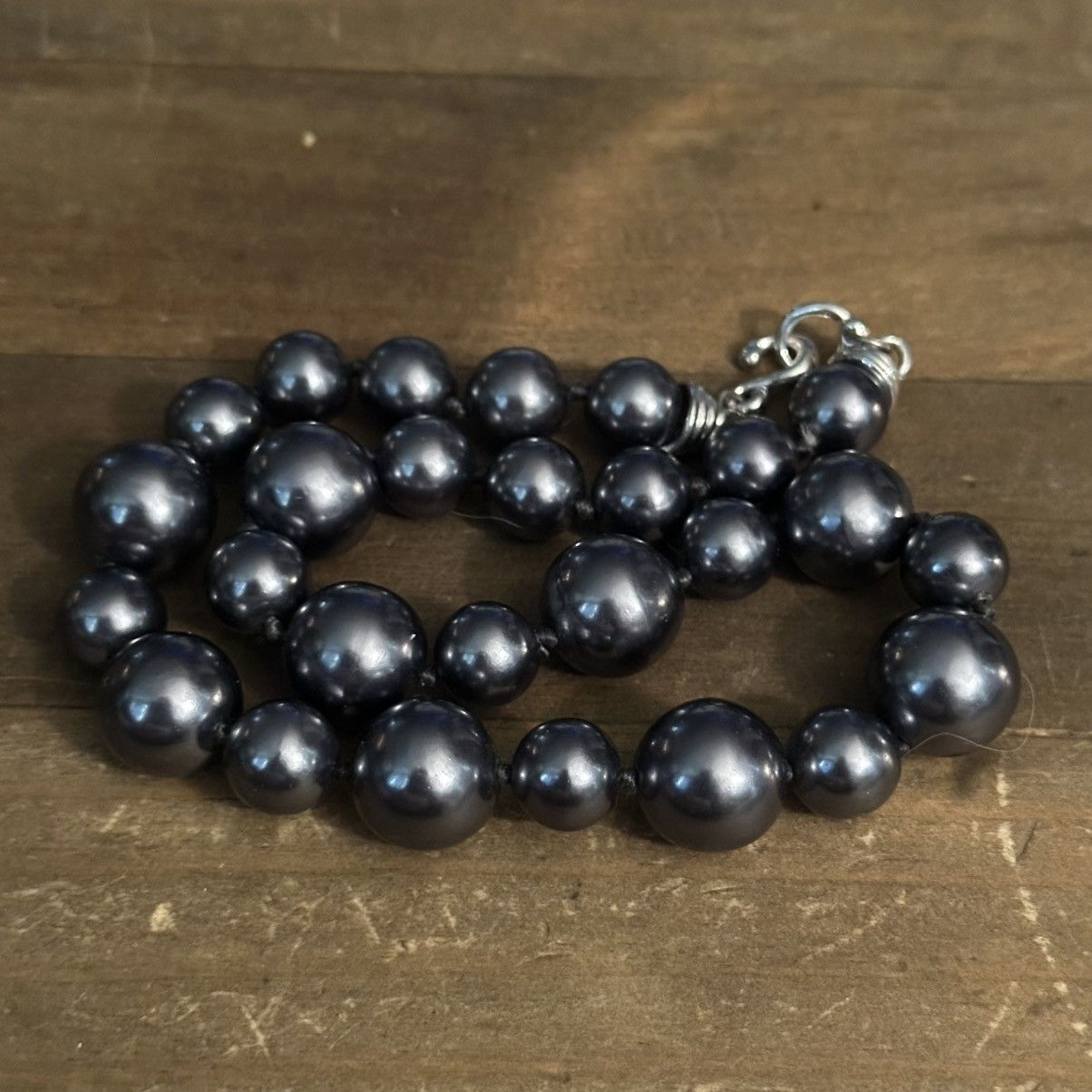 Vintage Vintage metallic gray bead necklace Size ONE SIZE - 4 Thumbnail