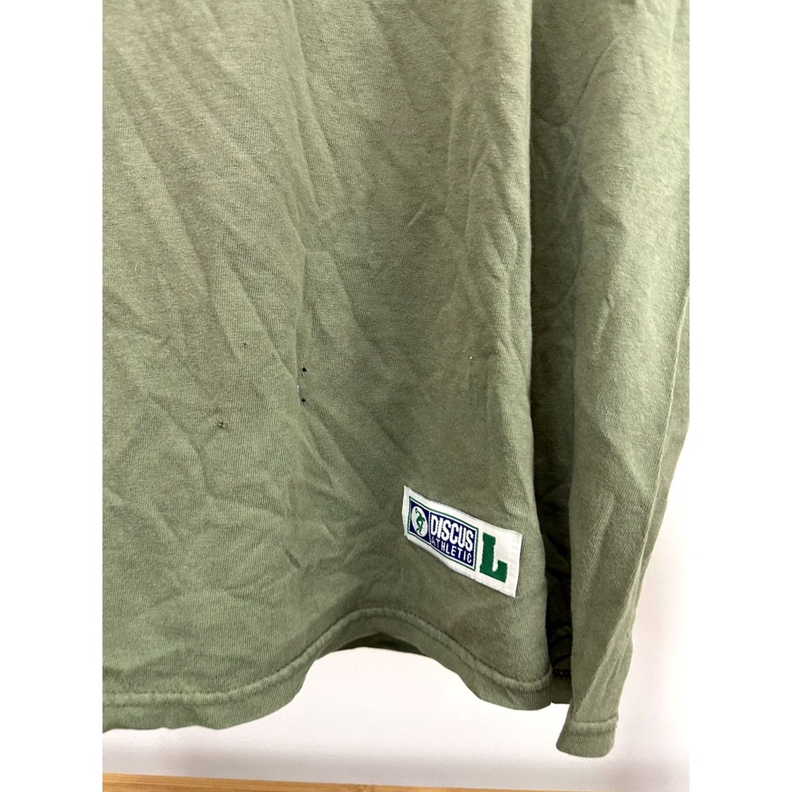 Vintage VTG 90s Sun Faded Green Henley Discus Athletic T-Shirt Size L Mens Grunge Workwear Short Sleeve Casual Shirt Size US L / EU 52-54 / 3 - 7 Thumbnail