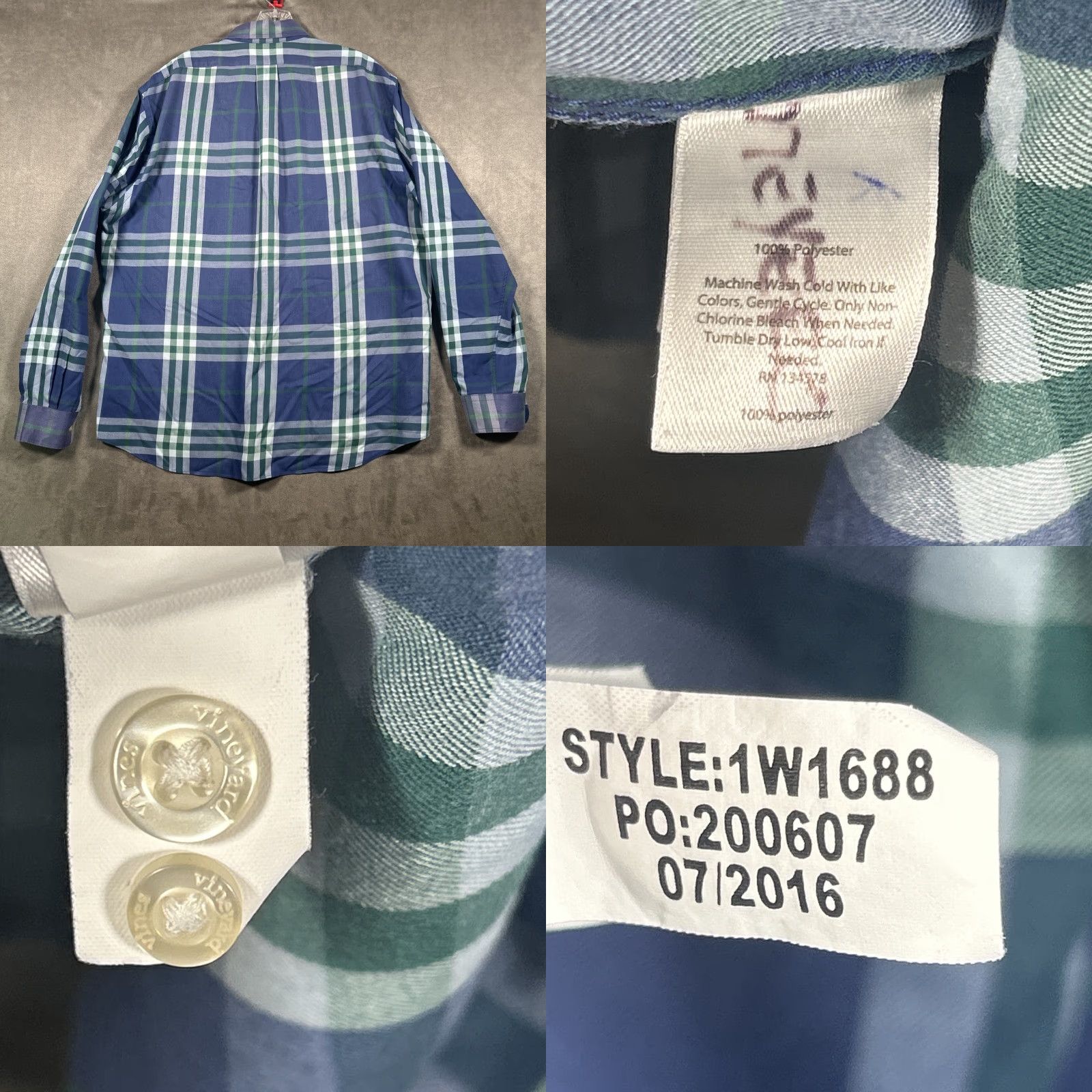 Vineyard Vines Vineyard Vines Shirt Mens XL Button-Down Crosby Performance Slim Fit Blue Plaid Long Sleeve Casual Shirt Size US XL / EU 56 / 4 - 8 Thumbnail