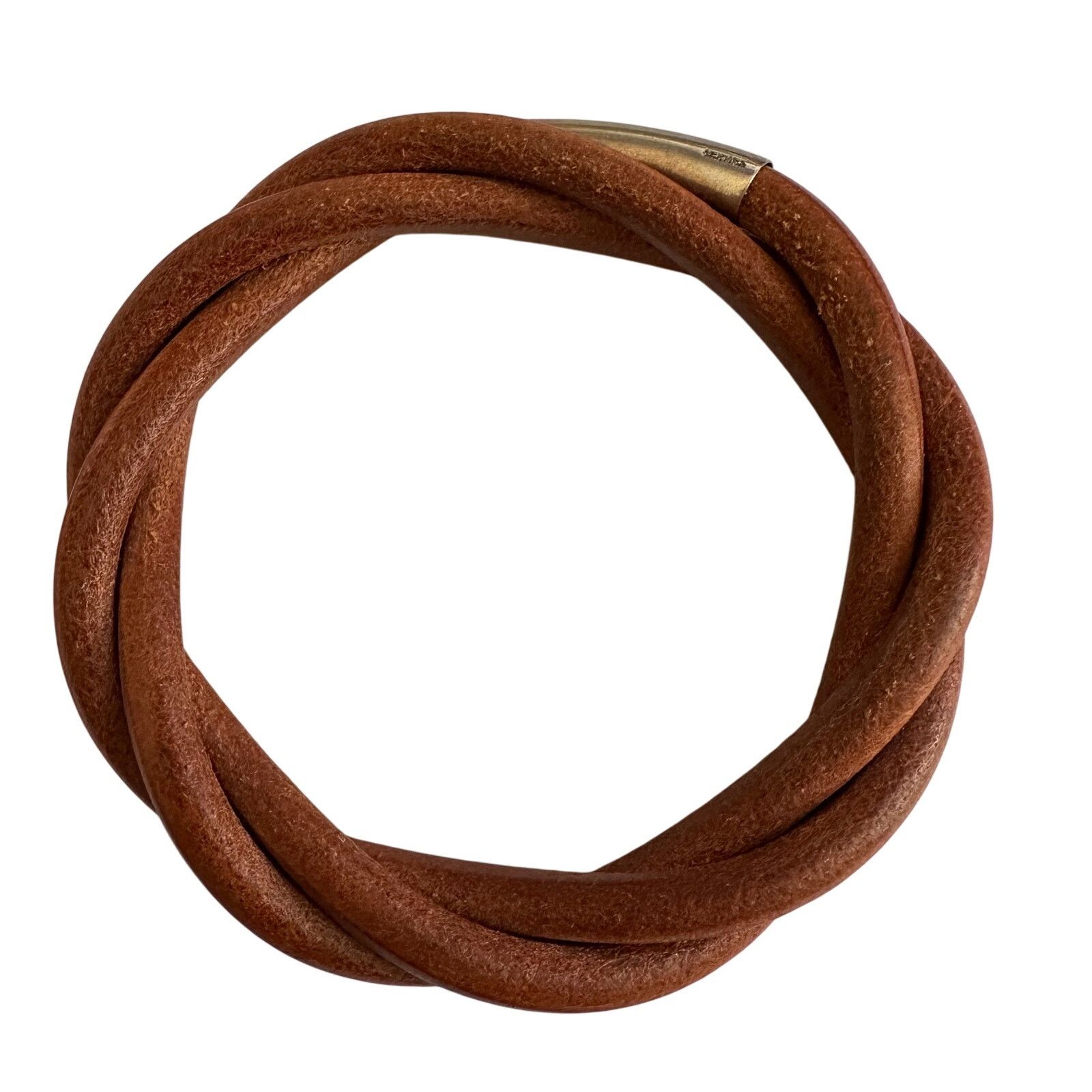 Hermes Hermes Brown Leather Tornado Bracelet Size ONE SIZE - 7 Thumbnail