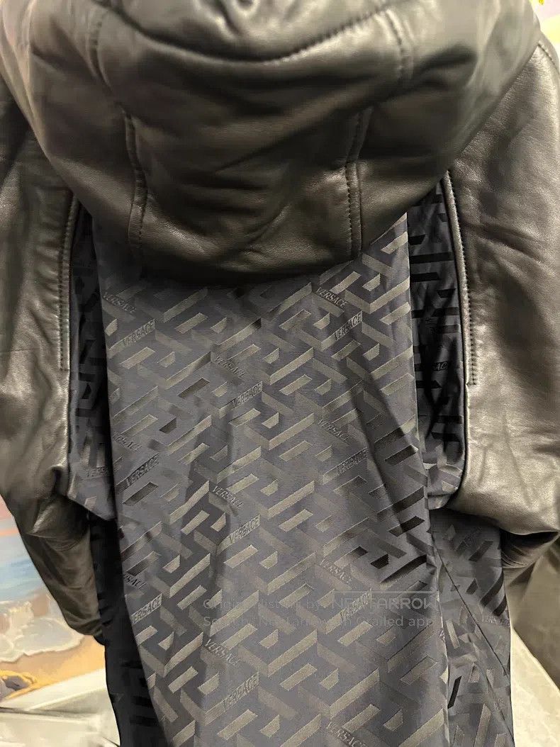 Versace Versace Maze series patchwork hooded leather jacket Size US L / EU 52-54 / 3 - 3 Thumbnail