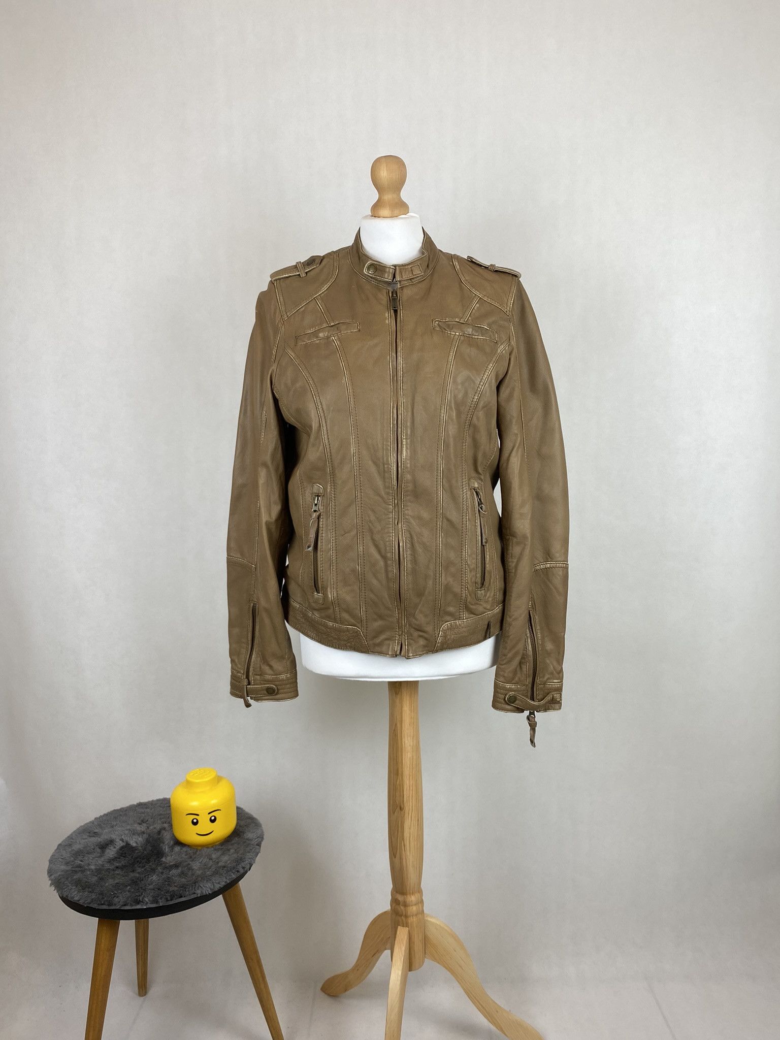 Genuine Leather × Vintage real leather jacket biker moto pepe jeans Size L / US 10 / IT 46 - 1 Thumbnail