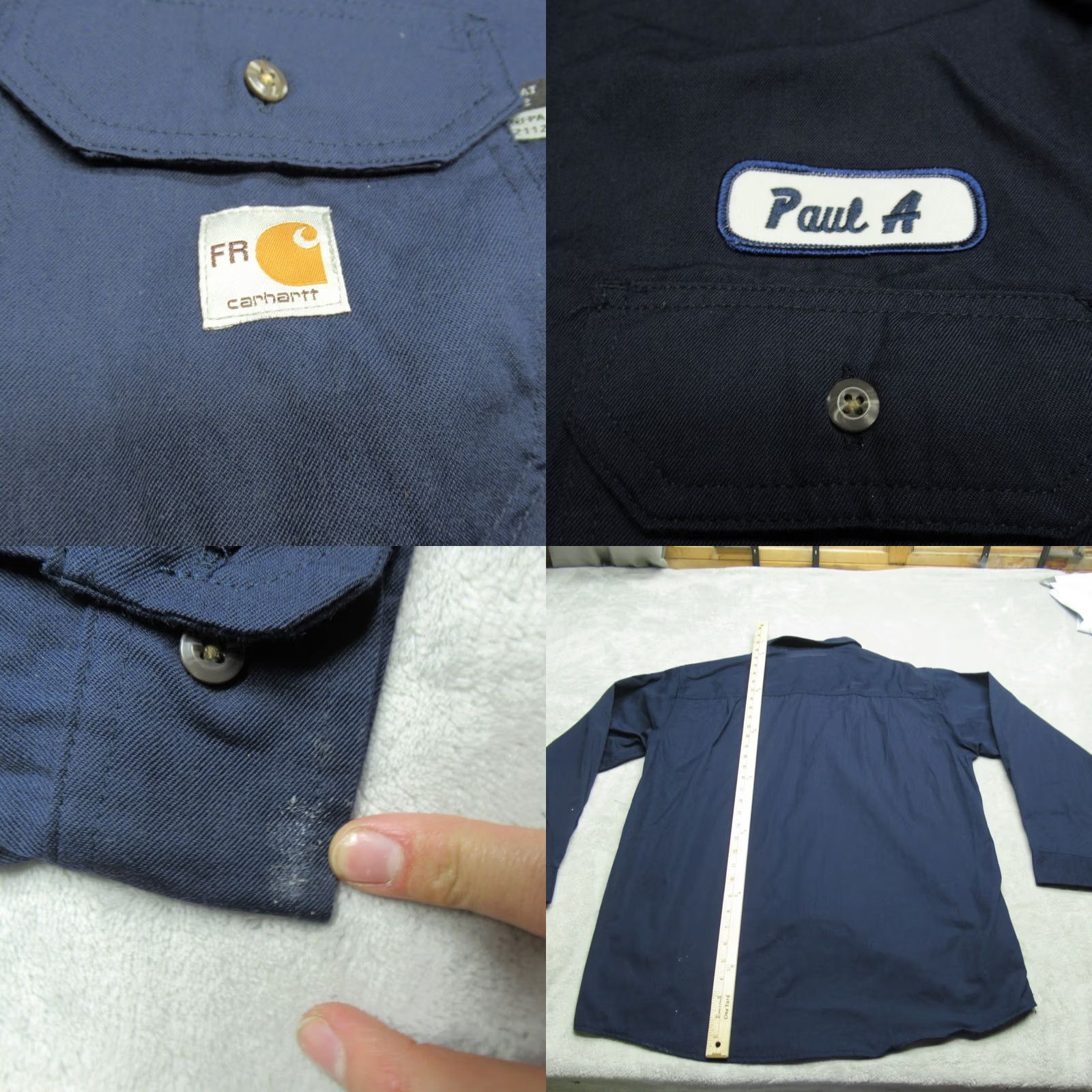 Carhartt Carhartt FR Work Shirt Mens Large Blue Flame Resistant Button Down Logo Paul A Size US L / EU 52-54 / 3 - 8 Thumbnail