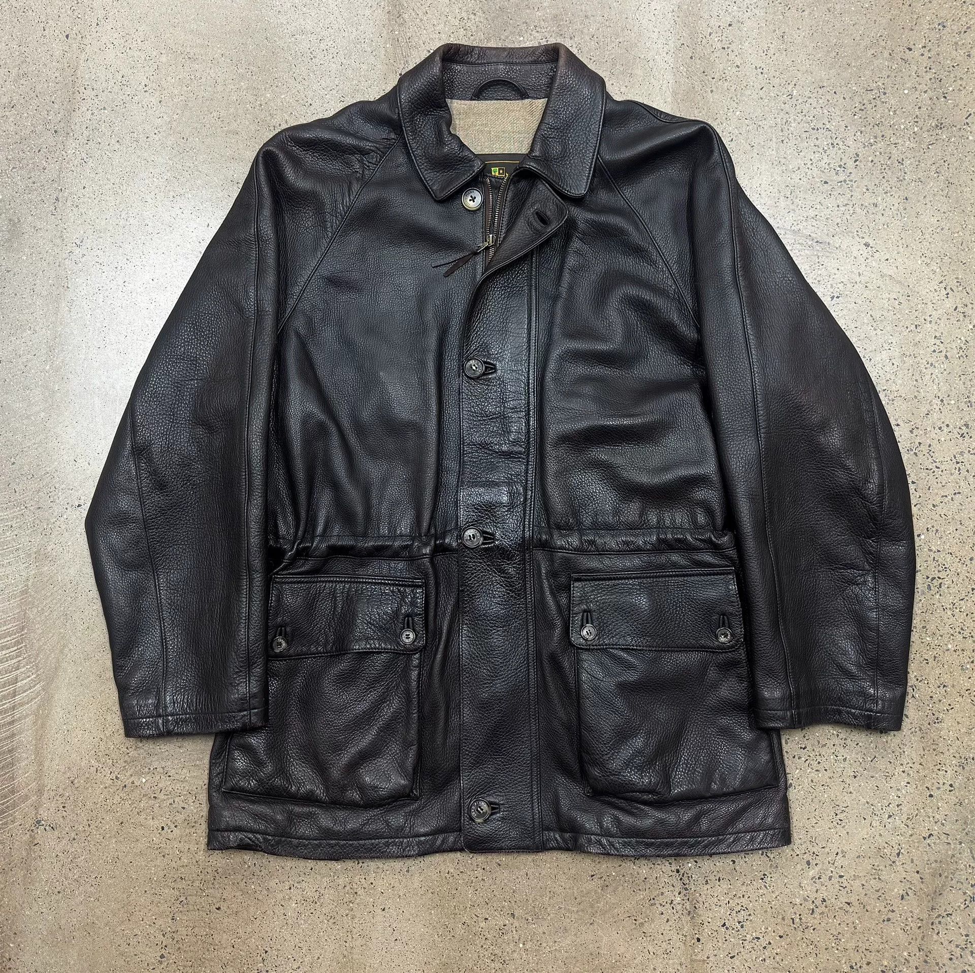 Loro Piana luxurious dark leather jacket with cashmere lining Size US L / EU 52-54 / 3 - 1 Thumbnail