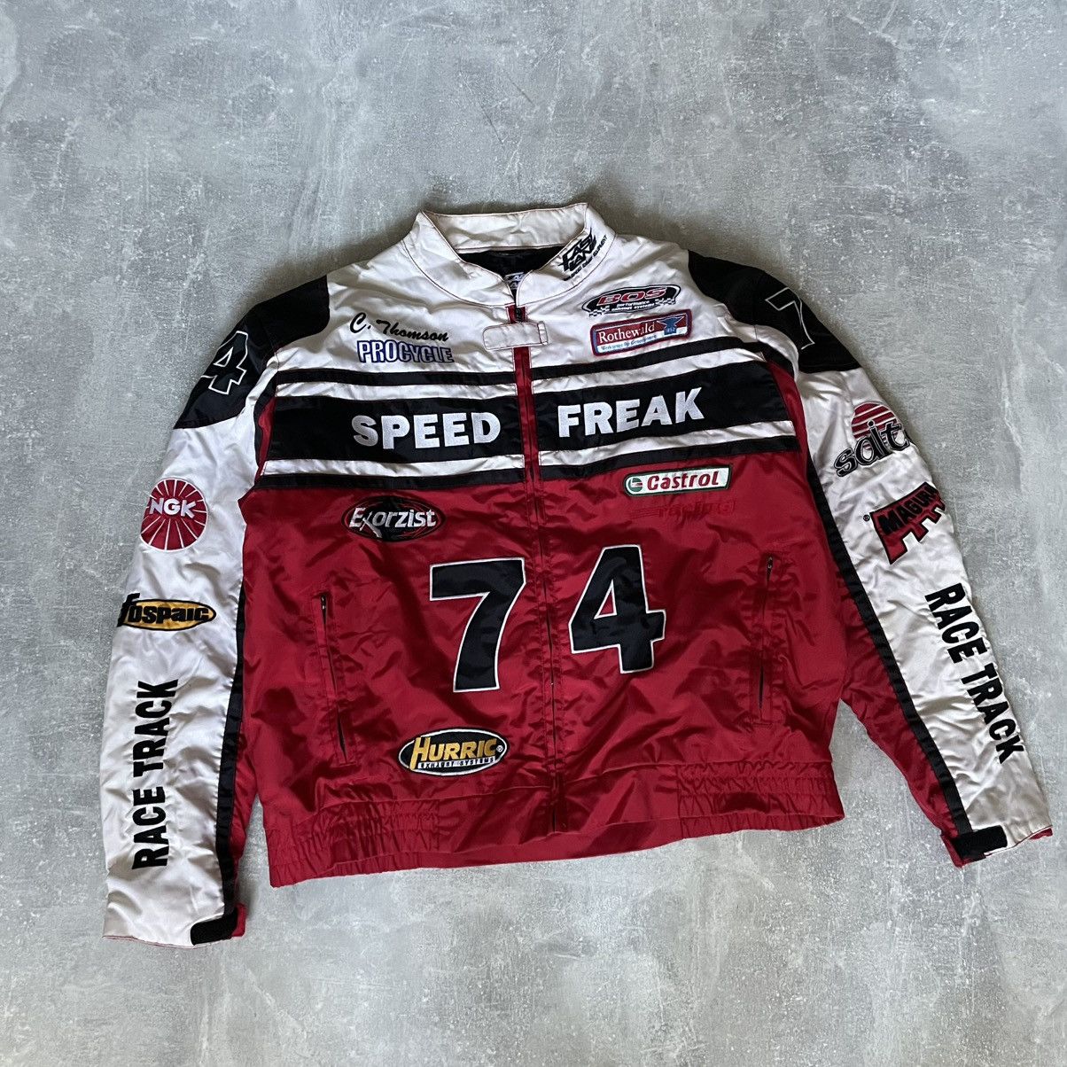 NASCAR Speed Freak Fast Line F1 moto Racing Jacket bomber marlboro Size US XXL / EU 58 / 5 - 1 Thumbnail