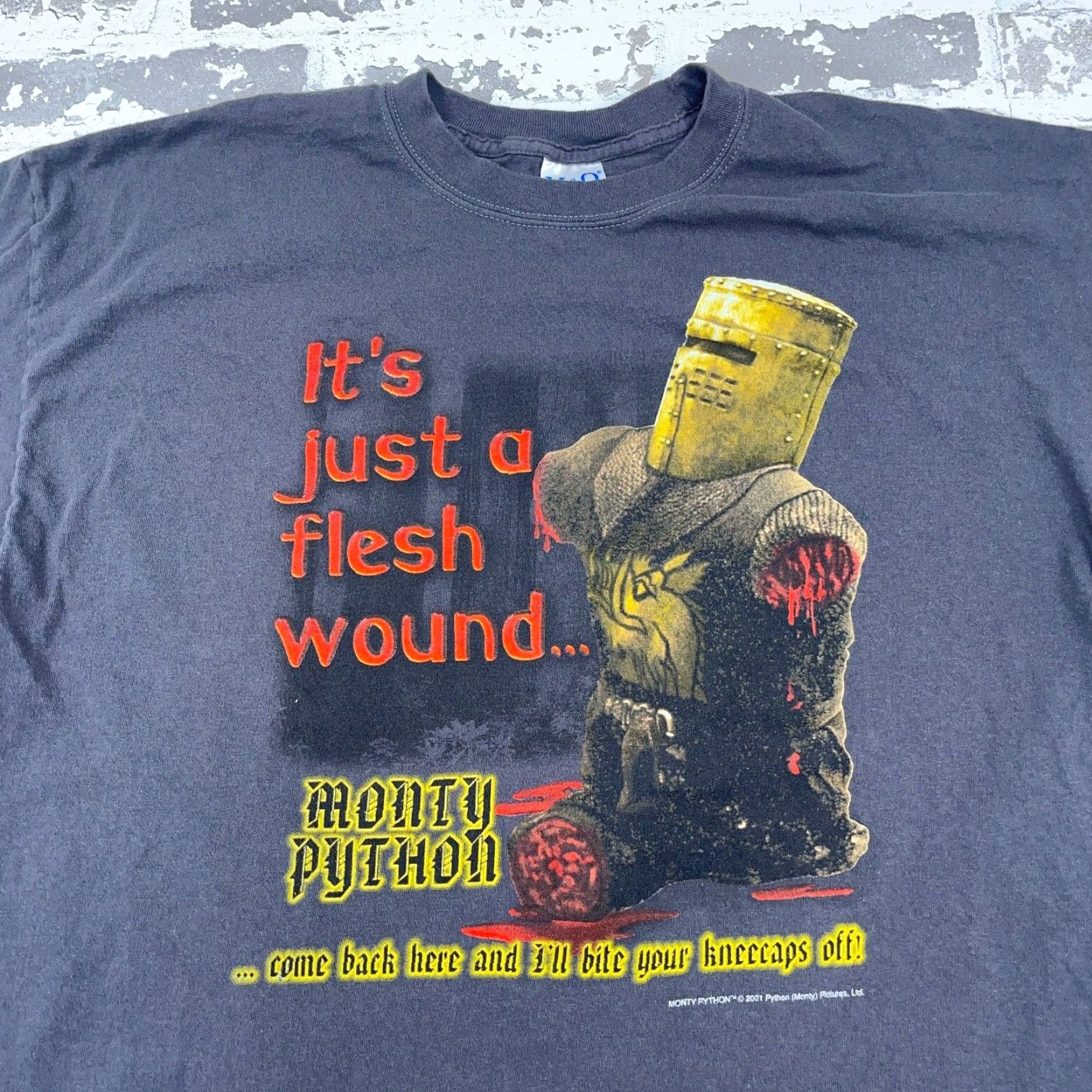 Vintage VINTAGE M&O KNITS Monty Python Shirt XL Gray Graphic Tee Movie Promo 2001 Y2K Mens Size US XL / EU 56 / 4 - 2 Thumbnail