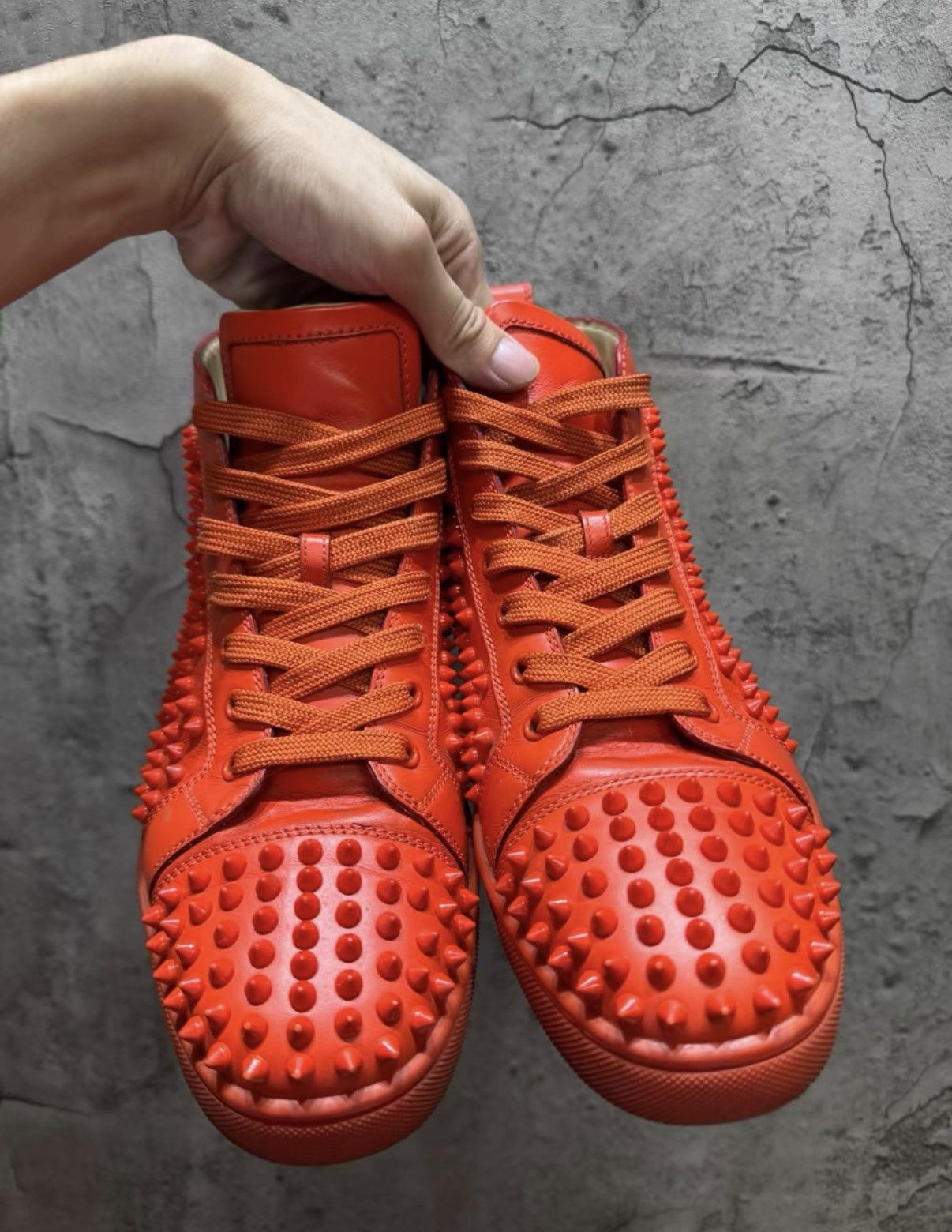 Christian Louboutin Authentic Christian Louboutin Studded High Top Sneakers K37 Size US 7.5 / EU 40-41 - 1 Thumbnail
