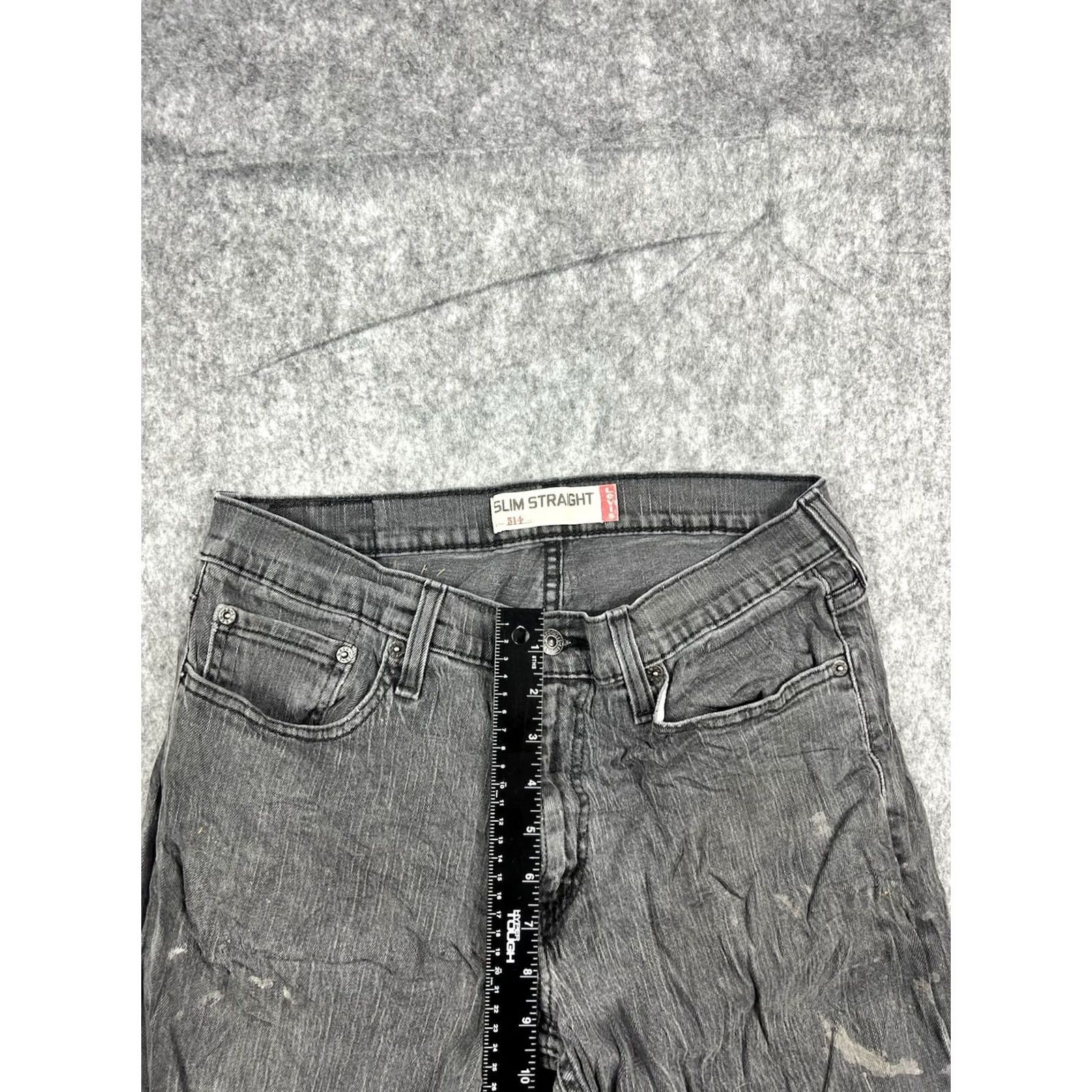 Levi's VINTAGE Levi's 514 Jeans Men Slim Straight Gray/Black 33x34 Denim Wax Stained Distressed Size US 33 - 4 Thumbnail