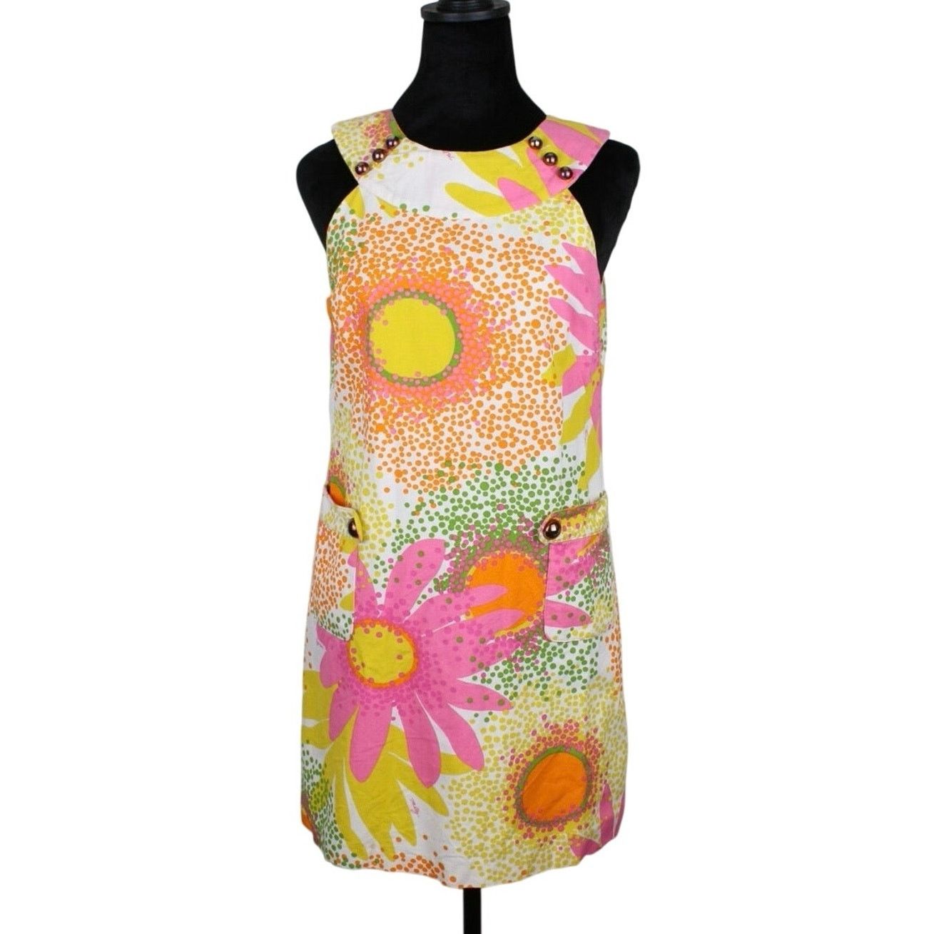 Other Milly of New York Vintage 1970s Floral Cotton Dress Size M / US 6-8 / IT 42-44 - 1 Thumbnail