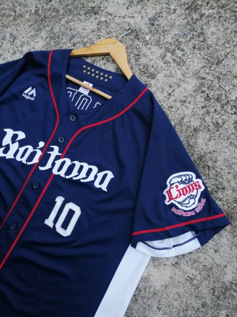 Majestic Saitama Seibu Lions Mori 10 Baseball Jersey Size US XL / EU 56 / 4 - 3 Thumbnail