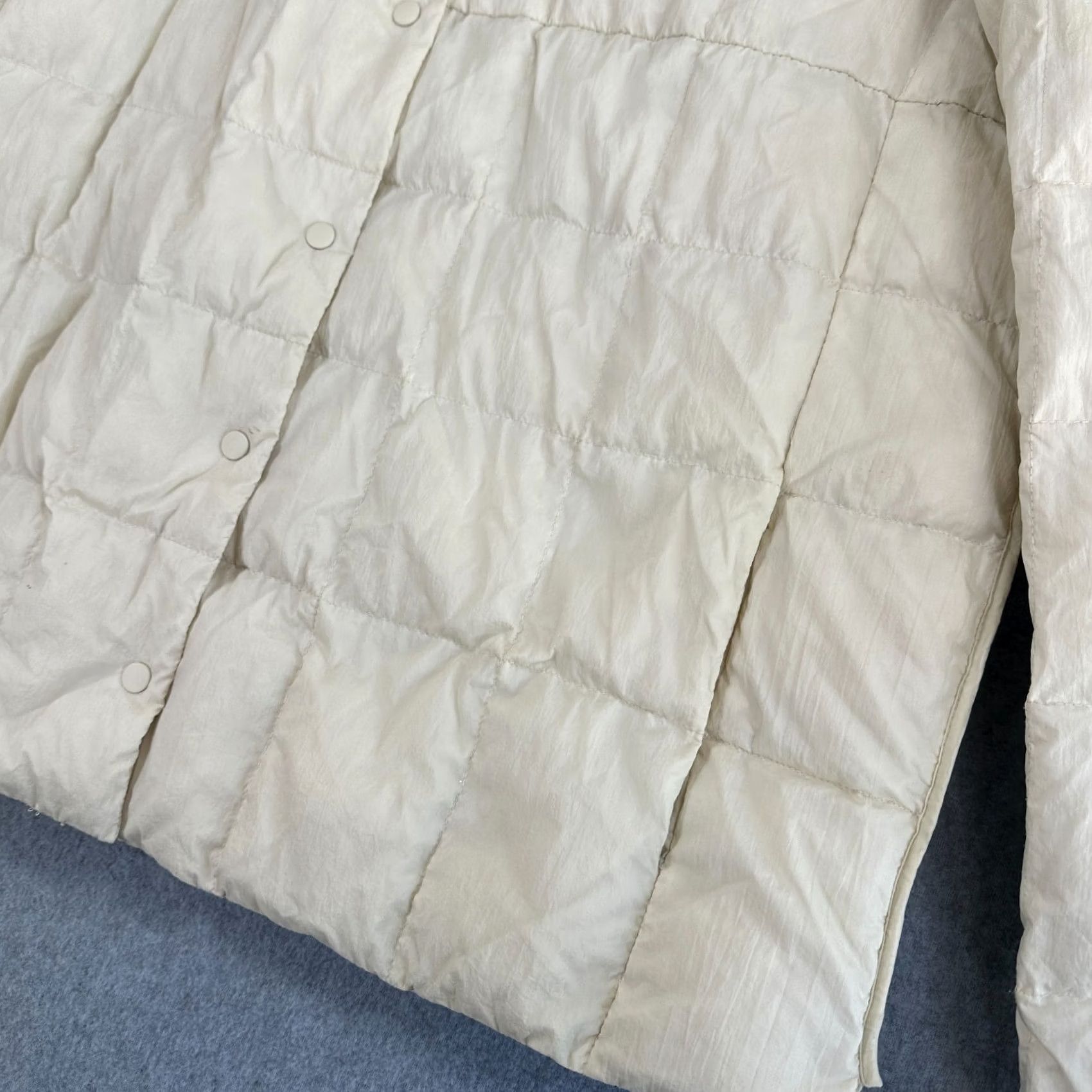 Trina Turk Trina Turk Puffer Jacket Beige Women's L Down Long Sleeve Pockets Size L / US 10 / IT 46 - 5 Thumbnail