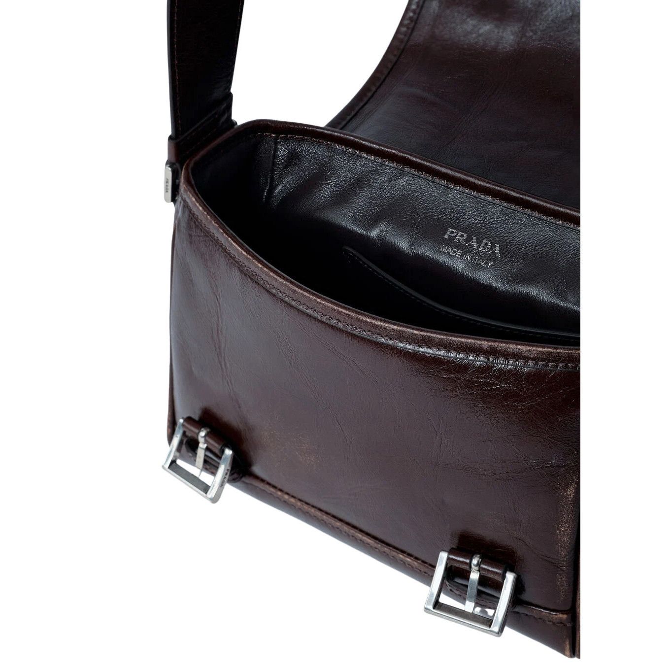 Prada PRADA Explore Dark Brown Leather Shoulder Bag New & Authenti Size ONE SIZE - 3 Thumbnail