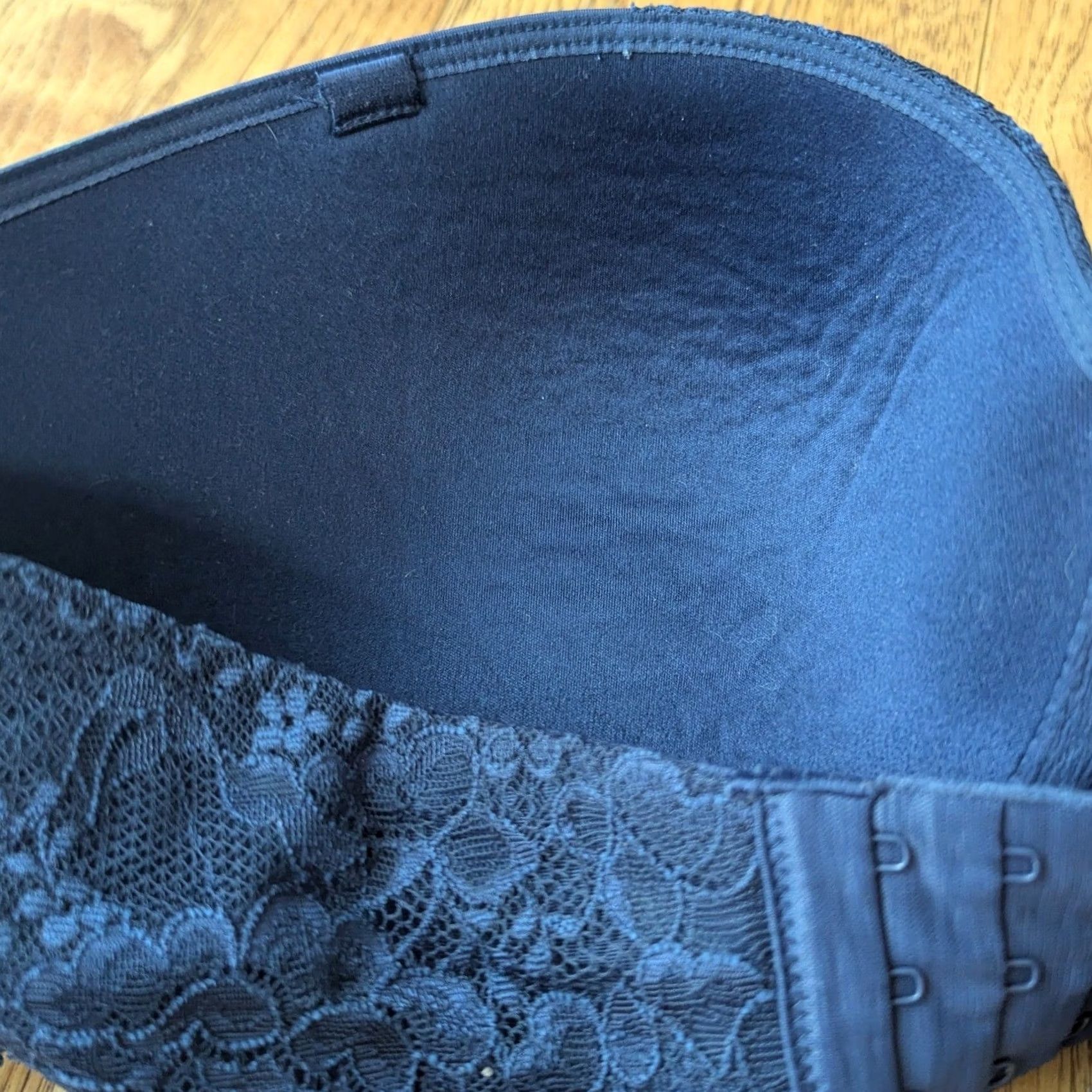 Victoria's Secret Victoria's Secret Dream Angels Bra Navy Blue Lace Trim 36DD Strapless Underwired Balconette Multyway Hook & Eye Size ONE SIZE - 5 Thumbnail