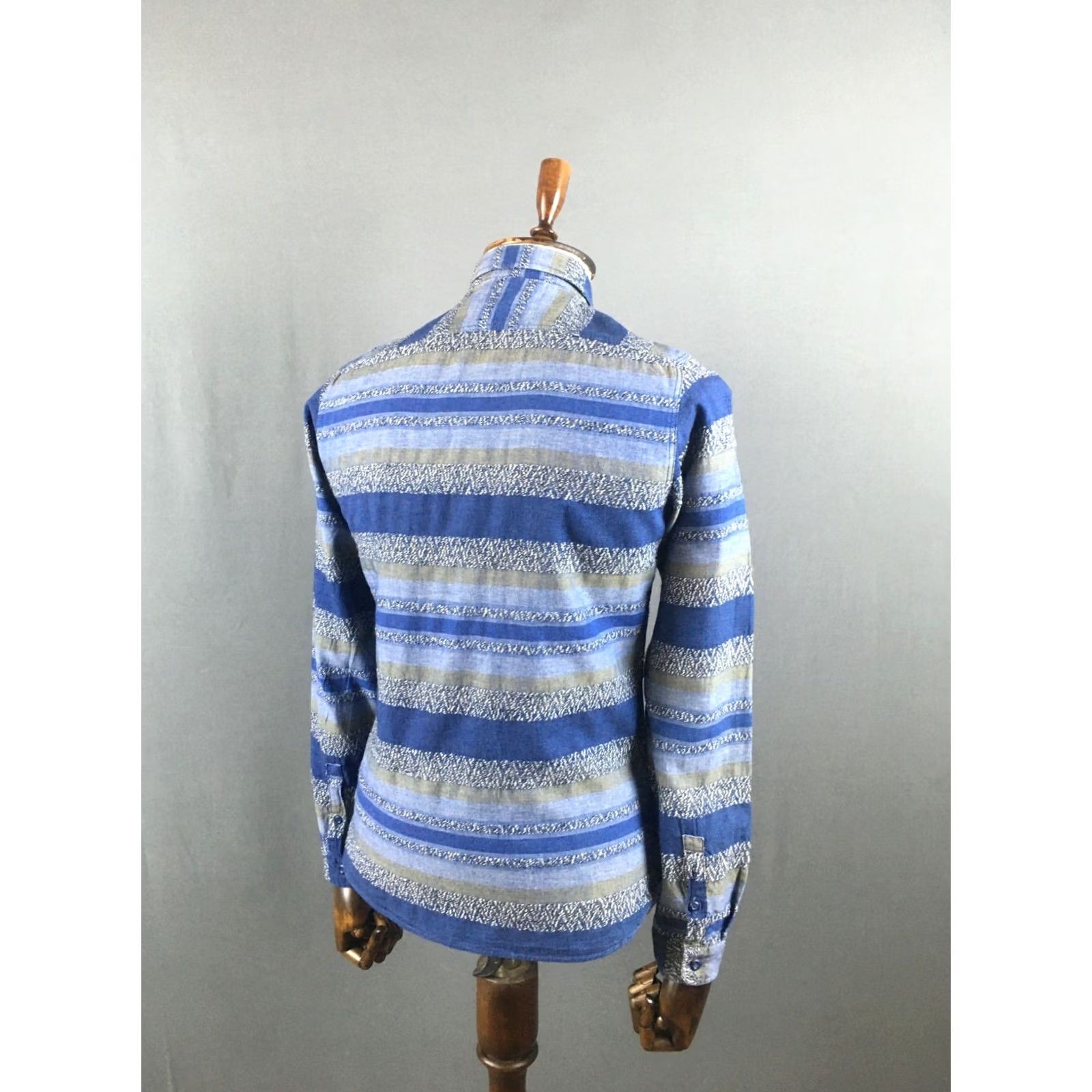 Edwin Edwin Shirt Cotton Blue Men S Button-Up Point Collar Long Sleeve Size US S / EU 44-46 / 1 - 3 Thumbnail