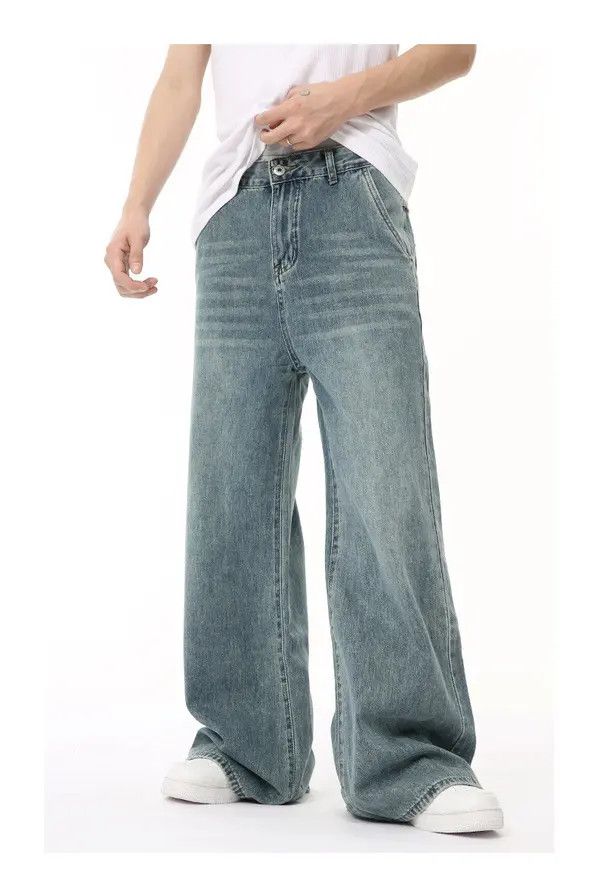 Japanese Brand Manami x Miku Light blue wide-leg loose washed jeans Size US 32 / EU 48 - 7 Thumbnail