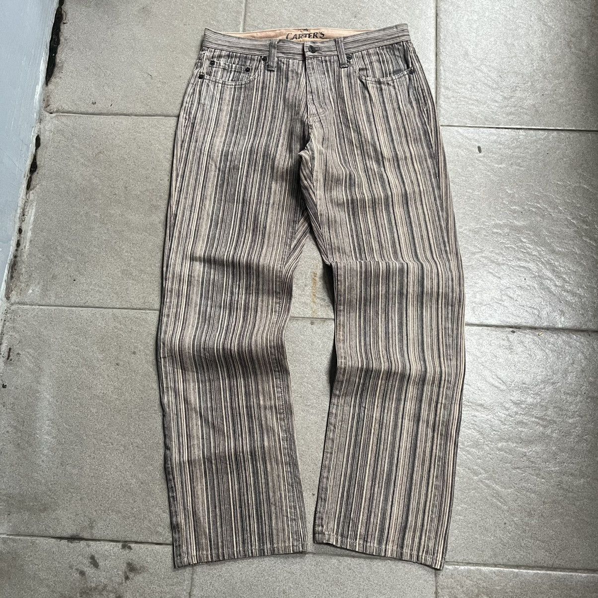 If Six Was Nine 🔥Carter flaree denim stripe pants Size US 32 / EU 48 - 1 Thumbnail