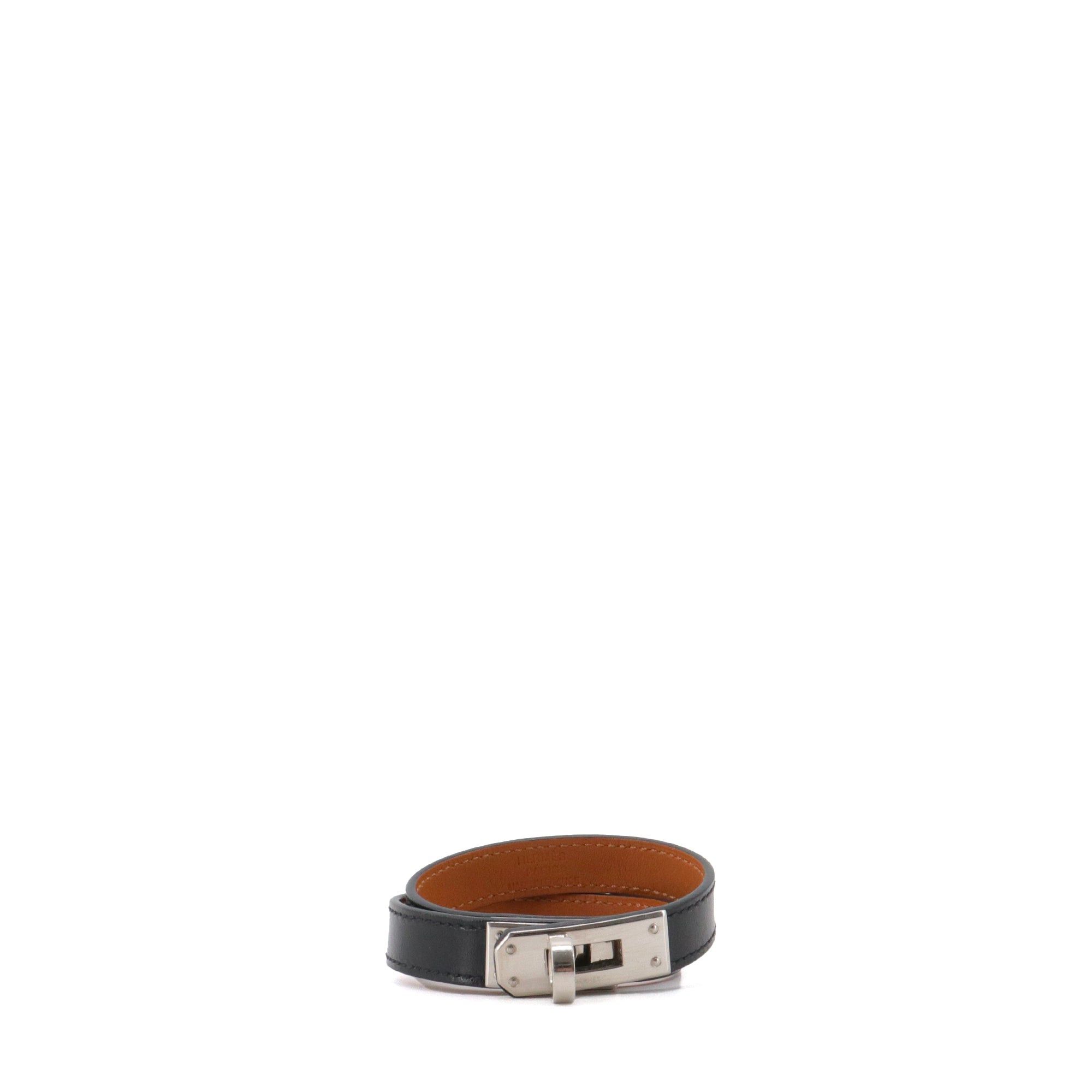 Hermes HERMÈS - Kelly Hermès double wrap bracelet in black leather (S) Size ONE SIZE - 1 Thumbnail