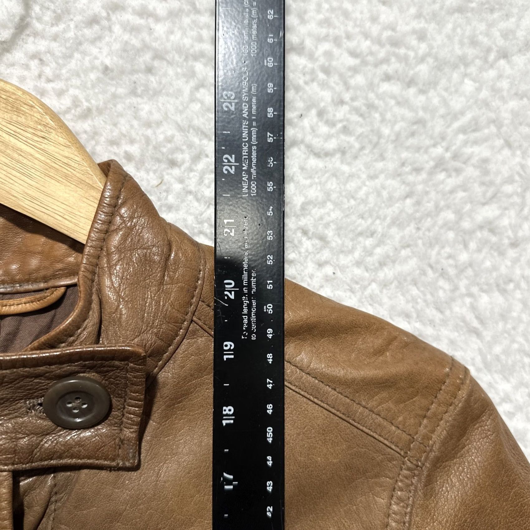 Gap VINTAGE Gap Motorcycle Jacket Womens XS Leather Tan Button Up 2000s Size XS / US 0-2 / IT 36-38 - 7 Thumbnail