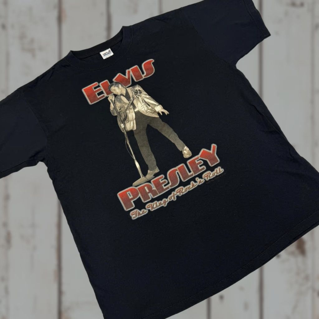 Anvil Elvis Presley Shirt Mens L Black King Of Rock N Roll Graphic Tee Anvil Size US L / EU 52-54 / 3 - 1 Thumbnail