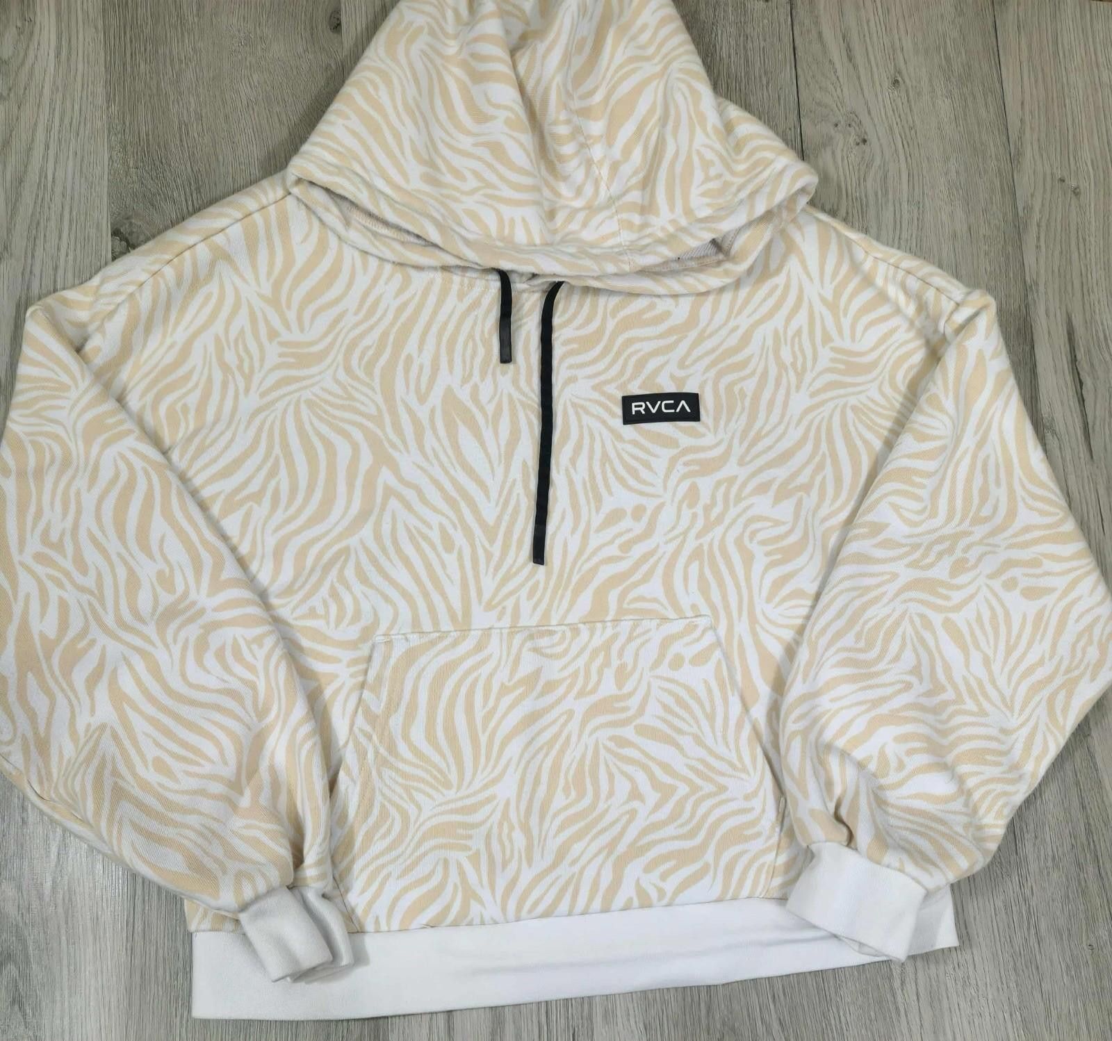 RVCA RVCA Beige White Zebra Print Half Zip Hoodie Pullover XS #6 Size XS / US 0-2 / IT 36-38 - 1 Thumbnail