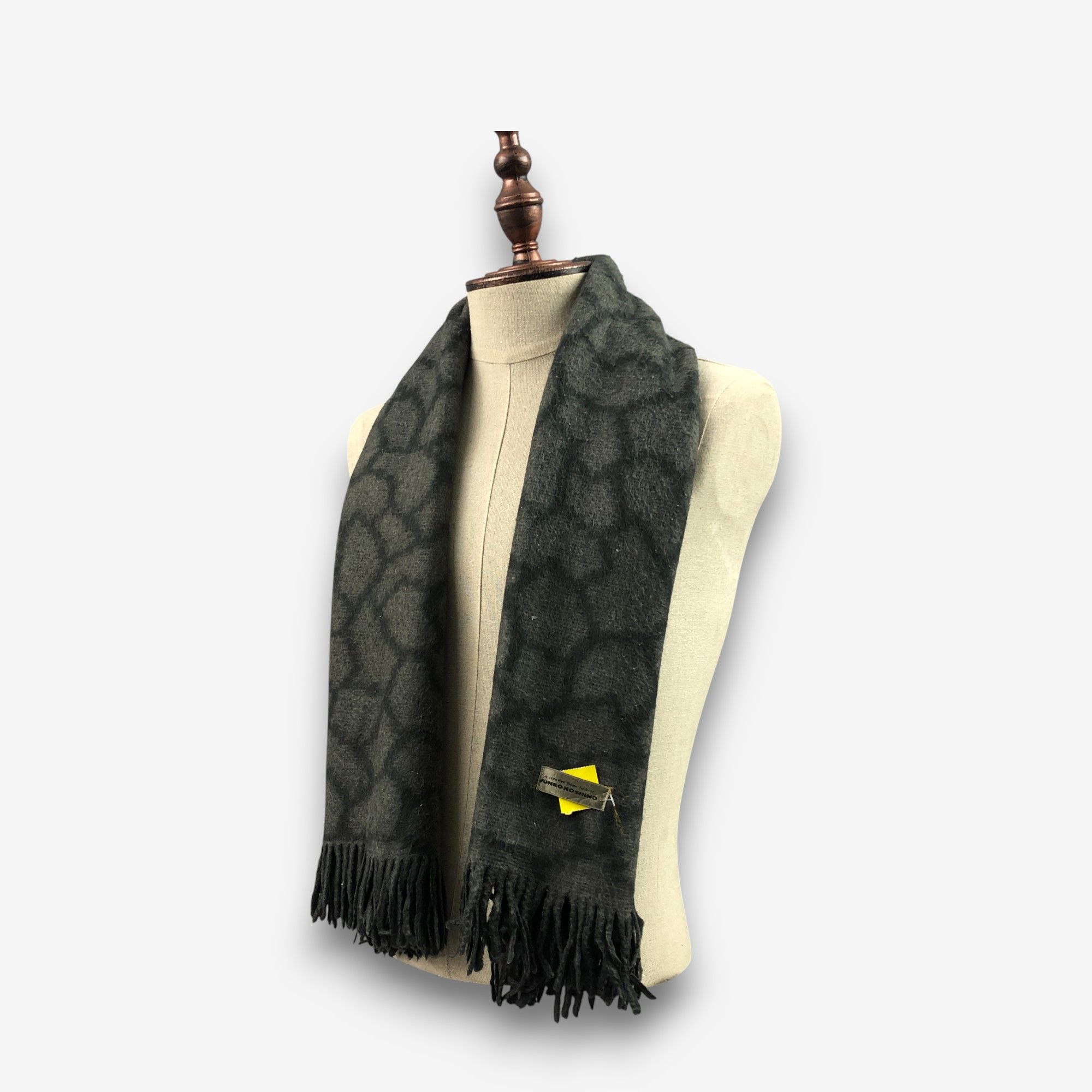 Japanese Brand Vintage Junko Koshino Scarf Abstract Artwork Wool Scarves Size ONE SIZE - 1 Thumbnail