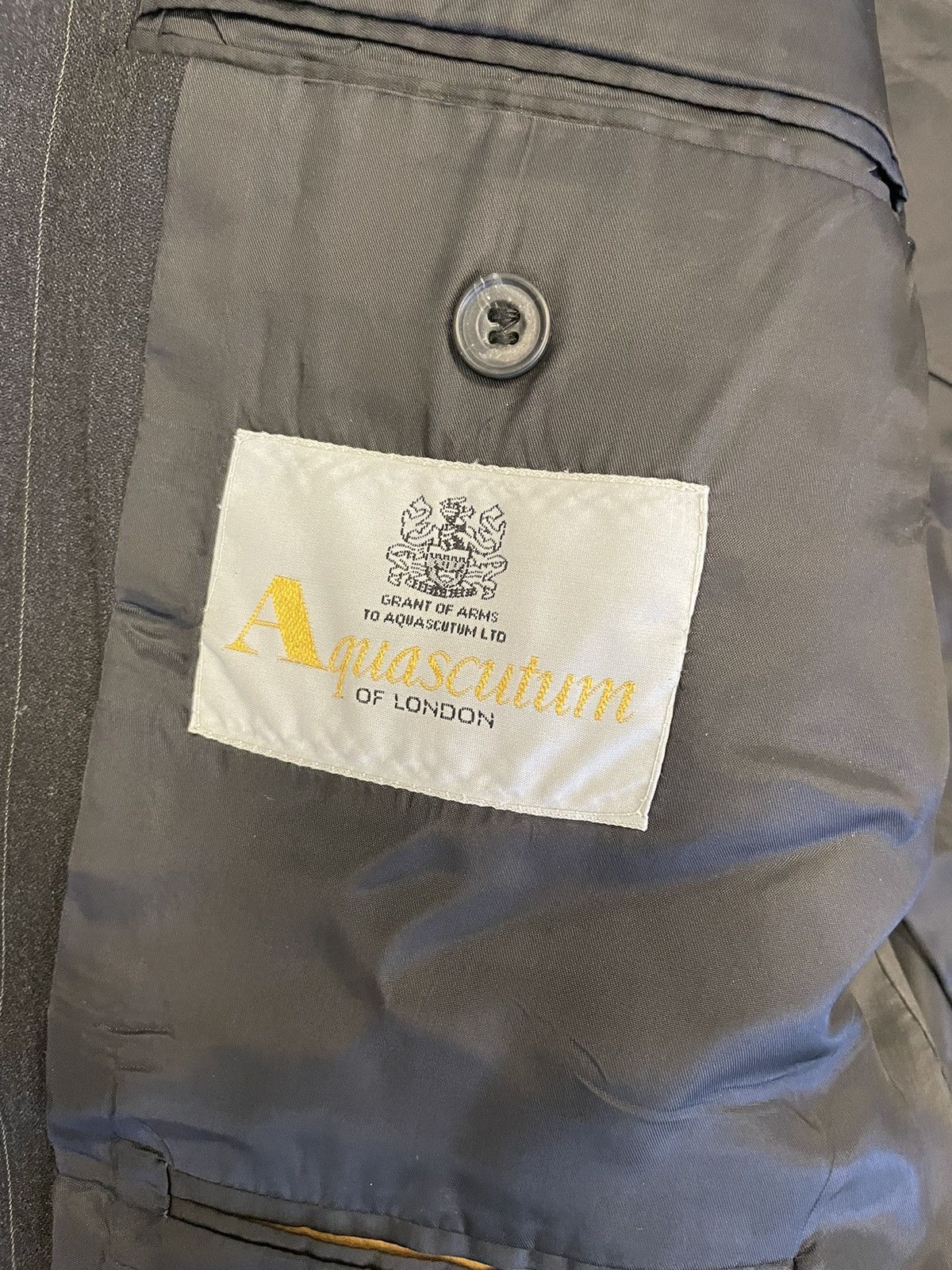 Aquascutum × Vintage Striped 3-Piece Wool Suit Size 44L - 10 Thumbnail