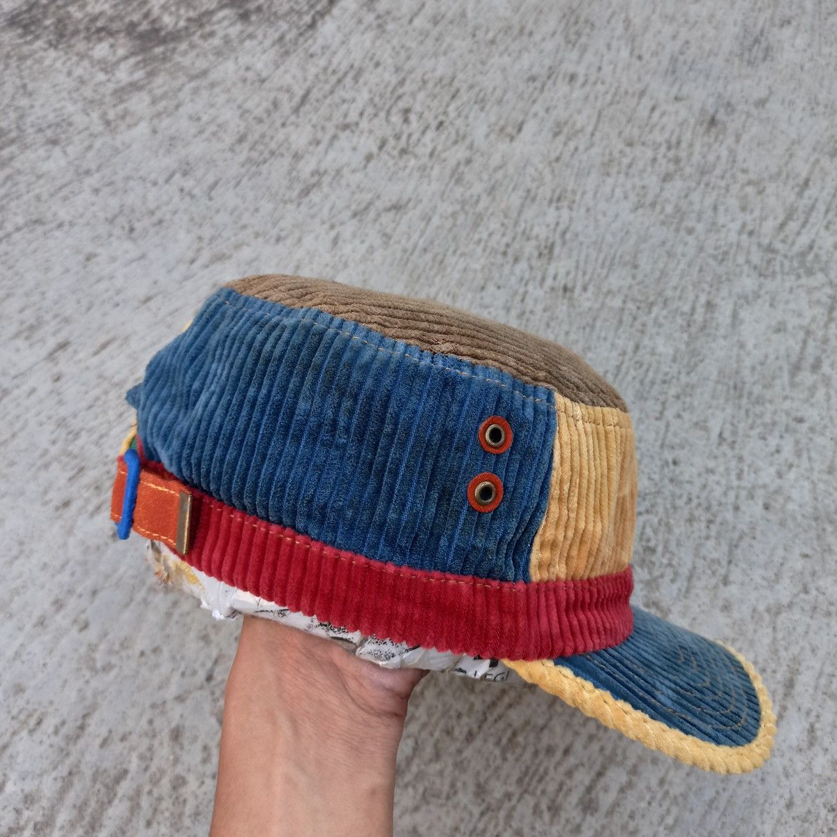 Other UNIQUE corduroy Patchwork cadet hat by grace Size ONE SIZE - 7 Thumbnail
