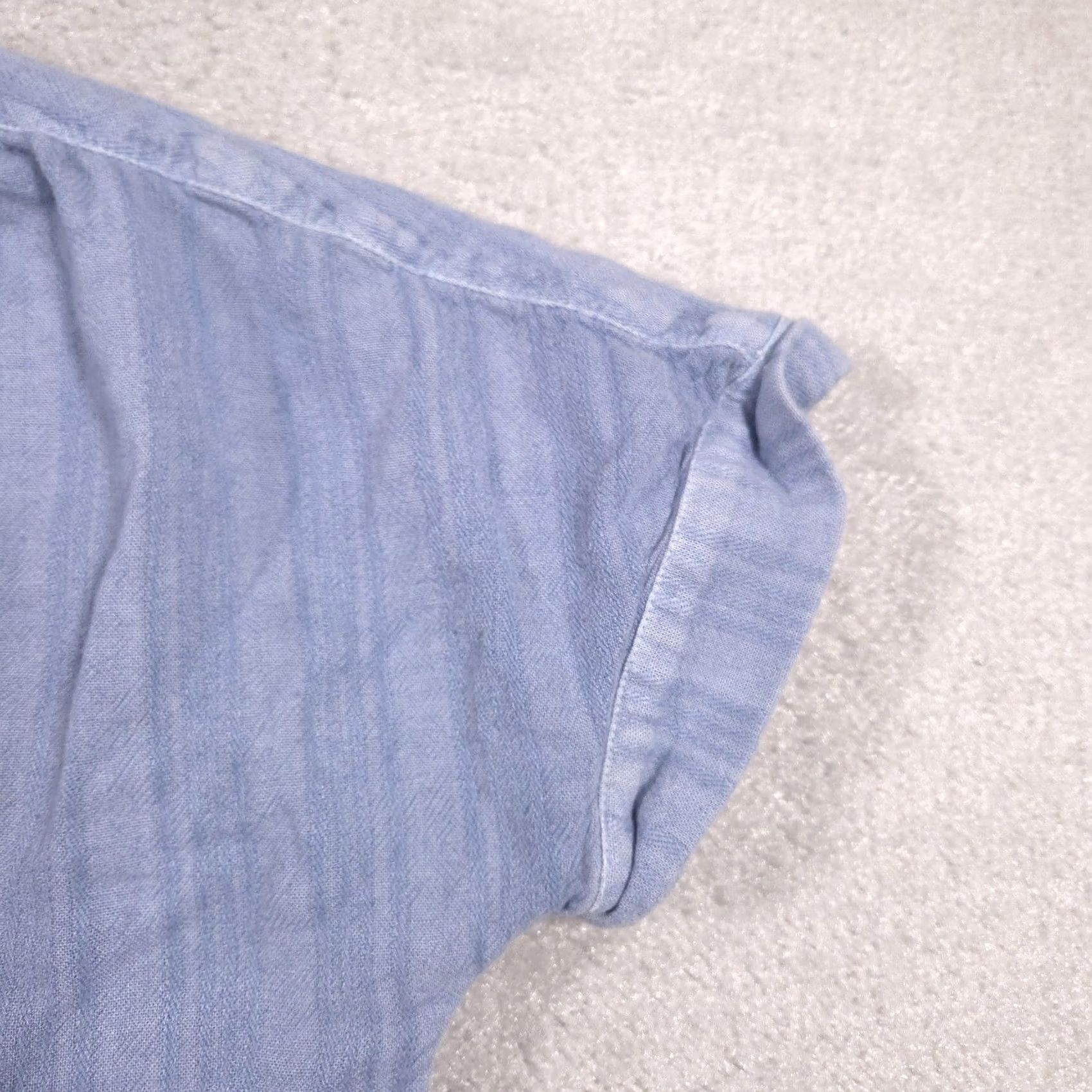 Vintage Chico's Blouse Womens 1 Blue Stripe Collared Dolman Short Sleeve Linen Top Shirt Casual Summer Womens Size XS / US 0-2 / IT 36-38 - 4 Thumbnail