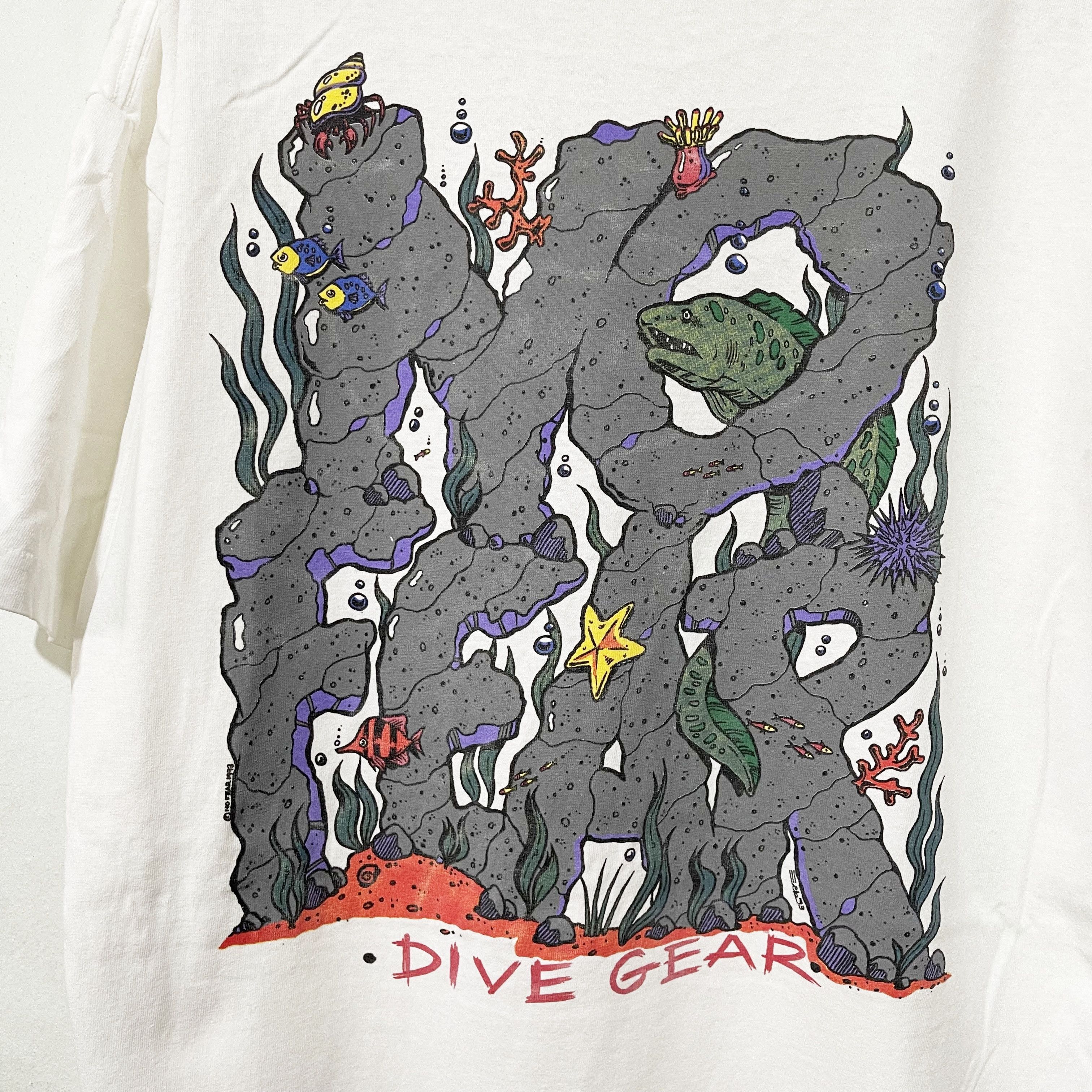 Vintage Vintage 90s No Fear Dive Gear T-Shirt Size US XL / EU 56 / 4 - 2 Thumbnail
