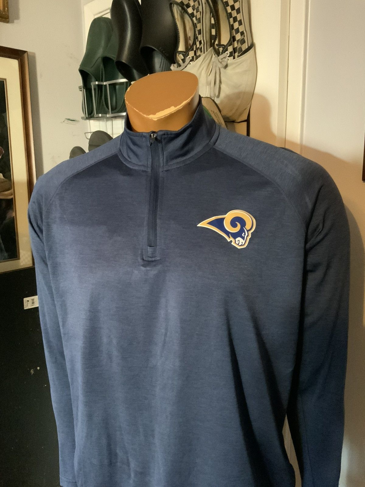 NFL × Under Armour St Louis Rams Los Angeles Combine 1/4 Zip Pullover Size US M / EU 48-50 / 2 - 12 Thumbnail