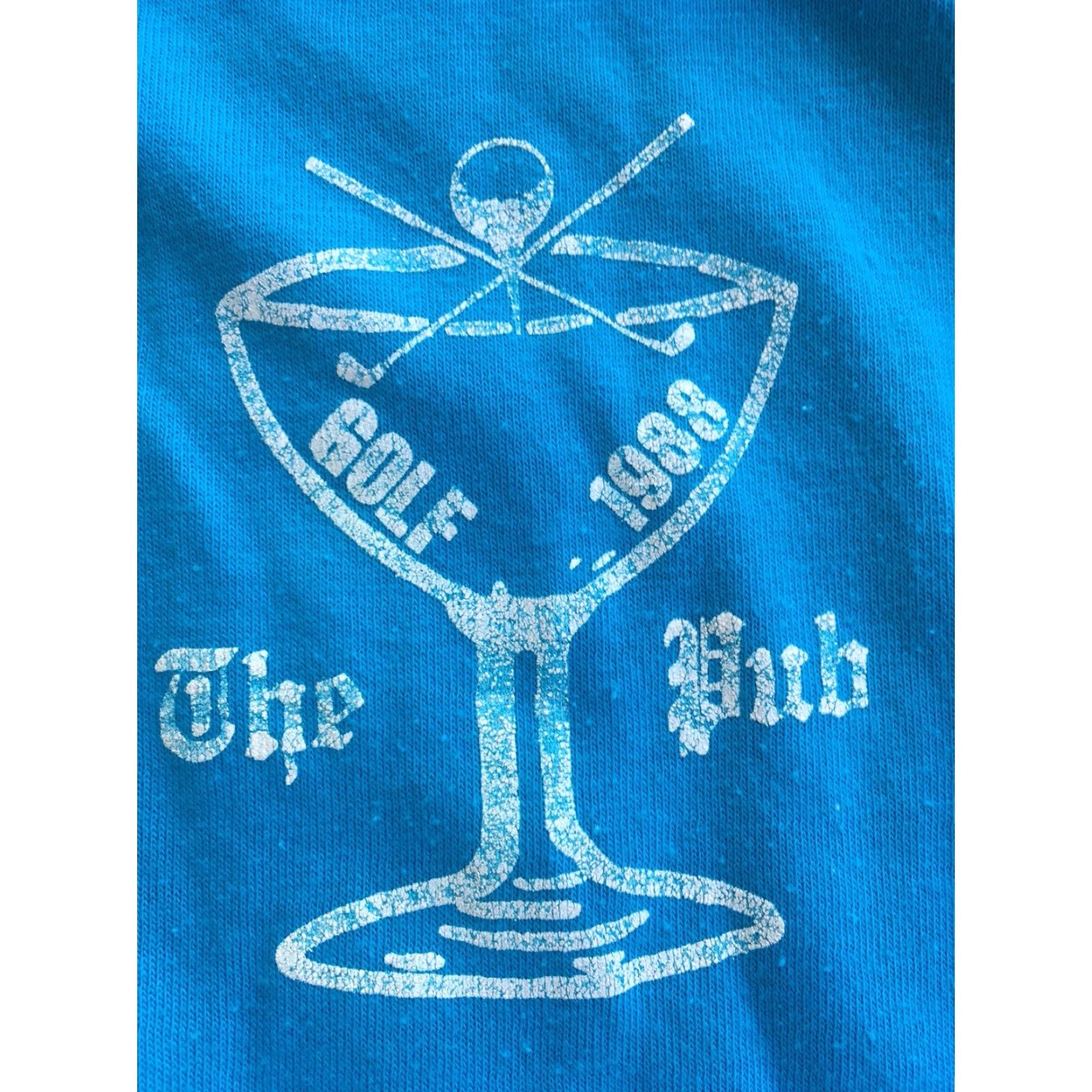 Hanes VINTAGE Hanes Fifty Fifty The Pub GOLF 1988 T Shirt 80s Made In USA Size M Blue Short Sleeve Mens Graphic Tee Size US M / EU 48-50 / 2 - 3 Thumbnail