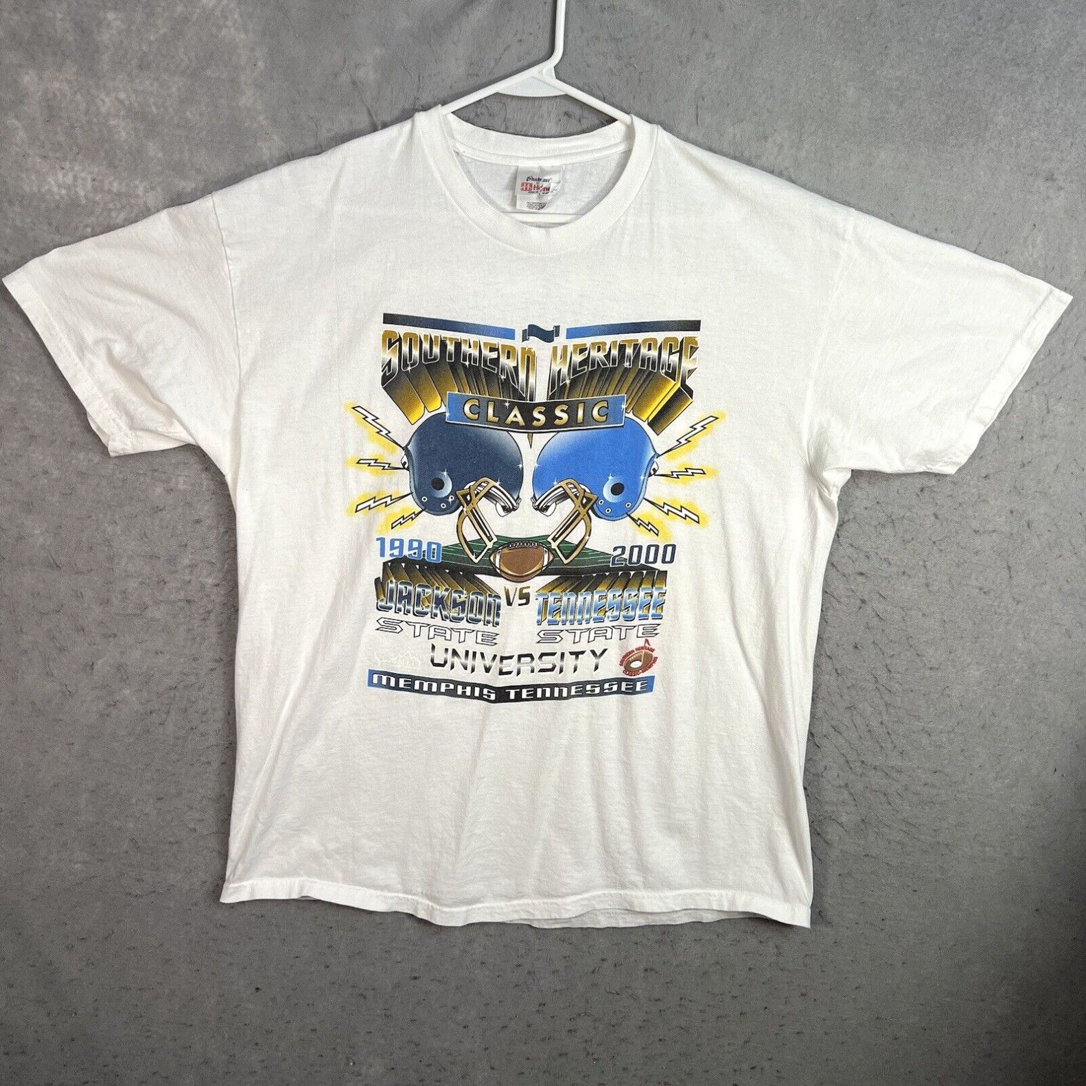 image of Vintage 90's Southern Heritage Classic Football Flava T Shirt Adult XL White Mens