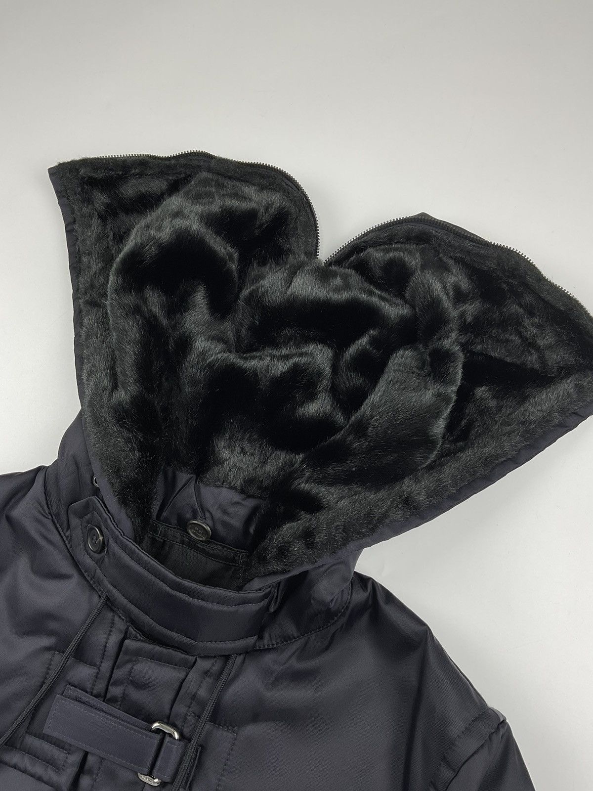 Prada Prada BLack Tab Fur Hood Utility Jacket Size US M / EU 48-50 / 2 - 14 Thumbnail