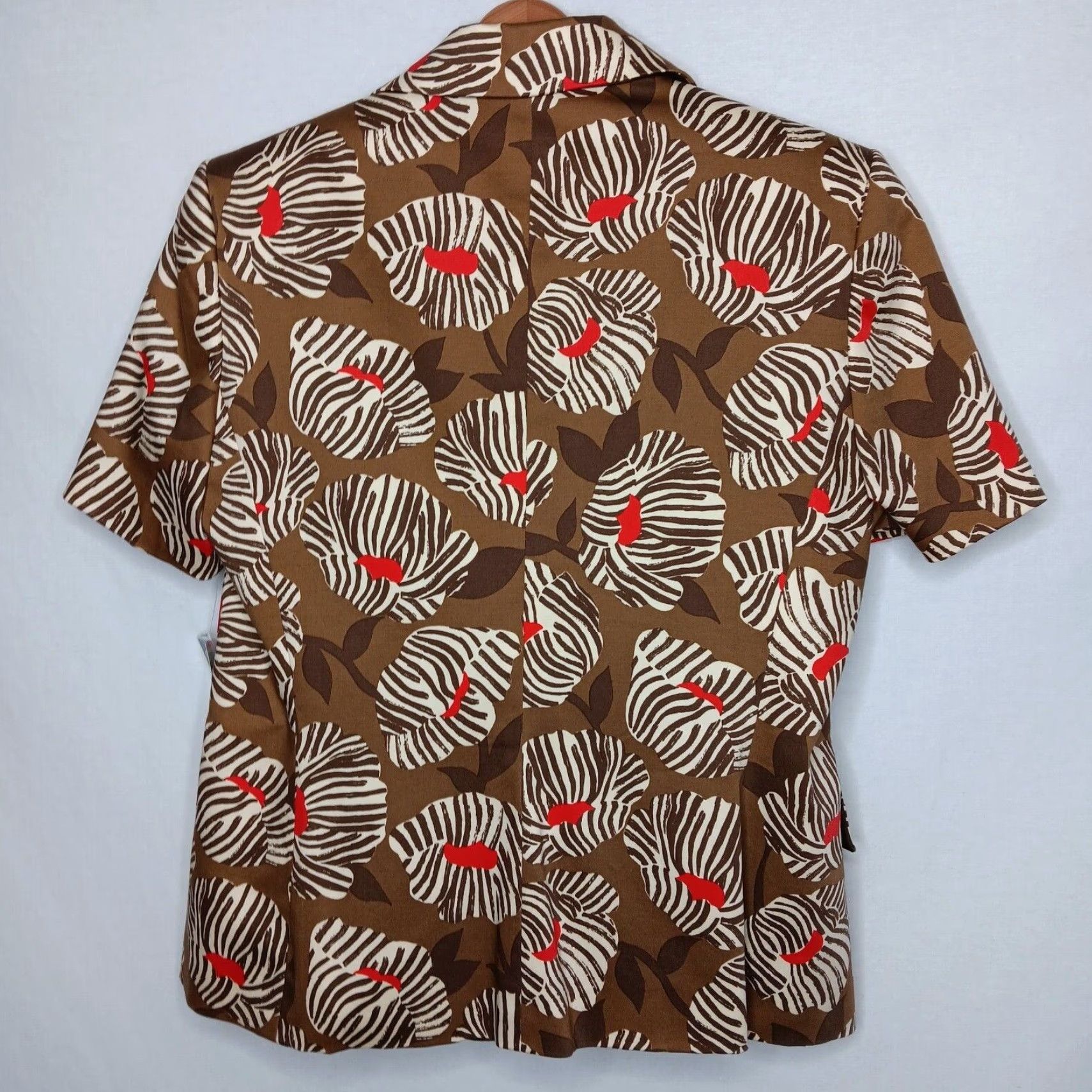Evan Picone VINTAGE Evan Picone Skirt Suit (2-Piece) Brown Floral Short Sleeve Top NEW 10 Women Size L / US 10 / IT 46 - 5 Thumbnail