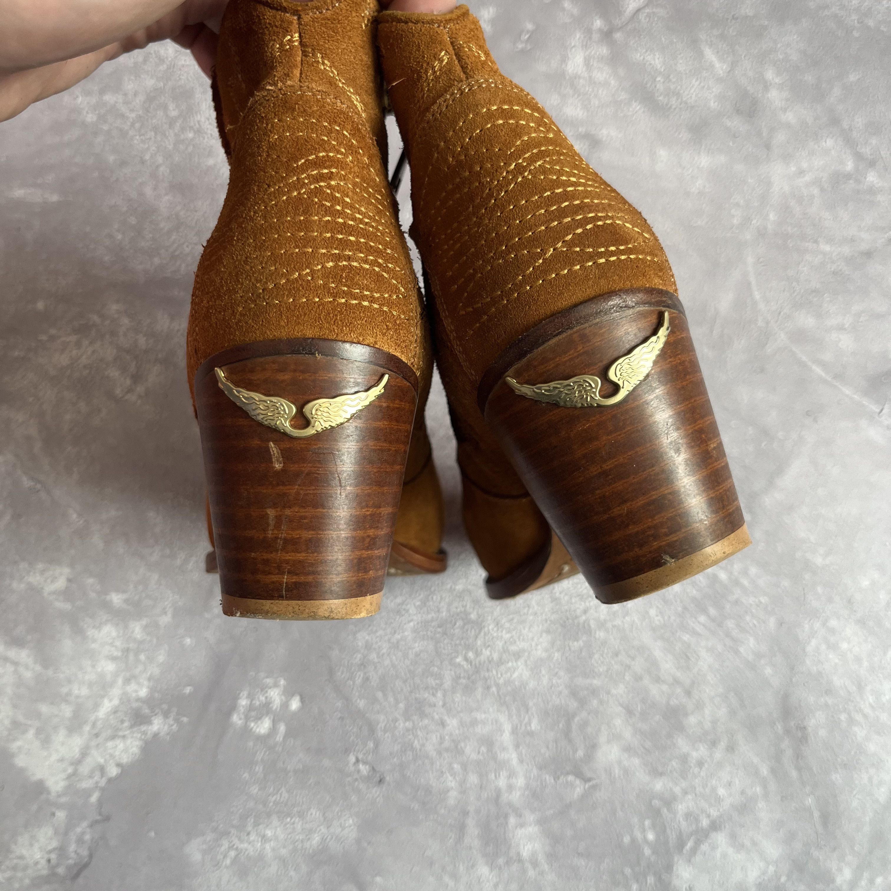Zadig & Voltaire Zagid & Voltaire Western Suede Ankle Boots Cowboy Size US 7 / IT 37 - 4 Thumbnail