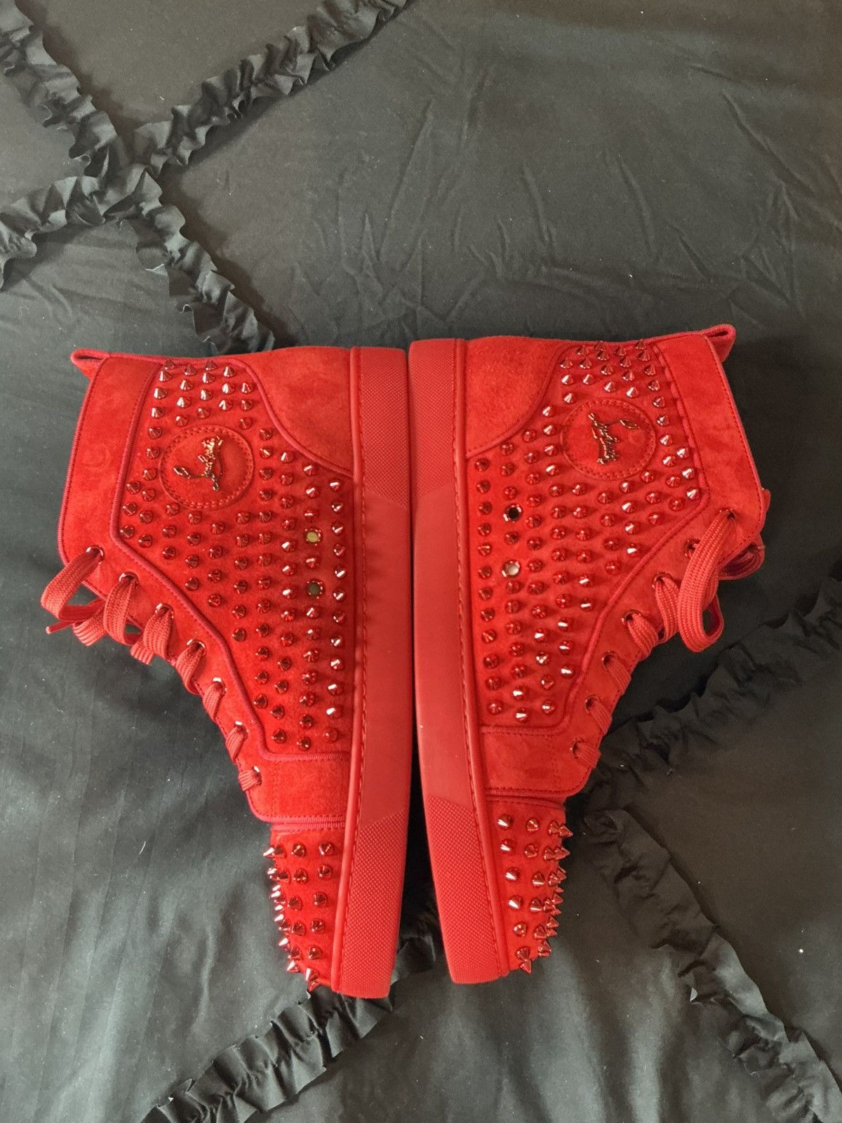 Christian Louboutin Christian Louboutin Louis Orlato Spiked Sneaker — Loubi Red Size US 12 / EU 45 - 5 Thumbnail