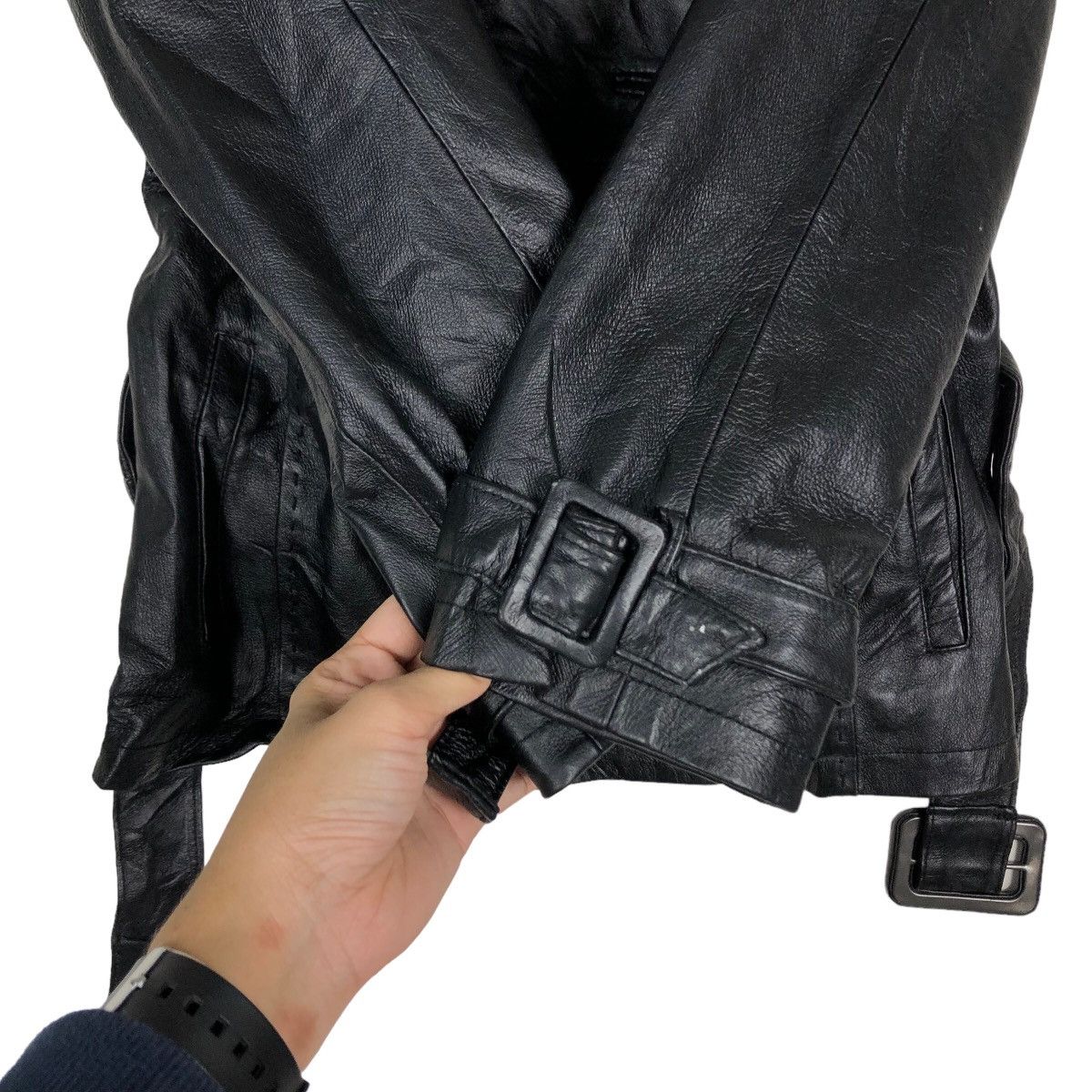 Japanese Brand 🔥Biker Leather Jacket Soft Parachute Design Chest Mania Size US M / EU 48-50 / 2 - 15 Thumbnail