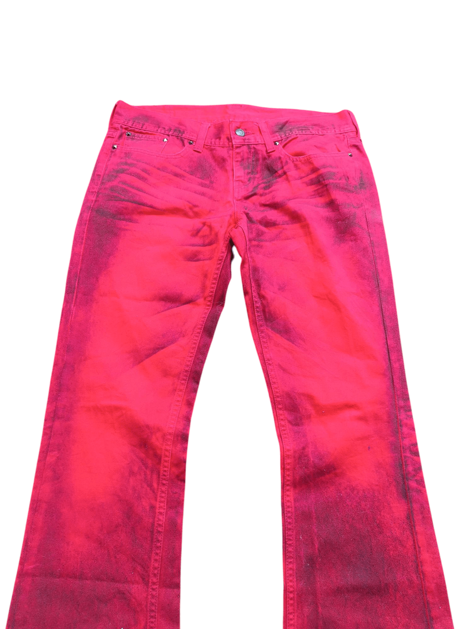Japanese Brand FIRE🔥Japanese Brand Whisker Punk Flare Stud Denim E250 Size US 32 / EU 48 - 4 Thumbnail