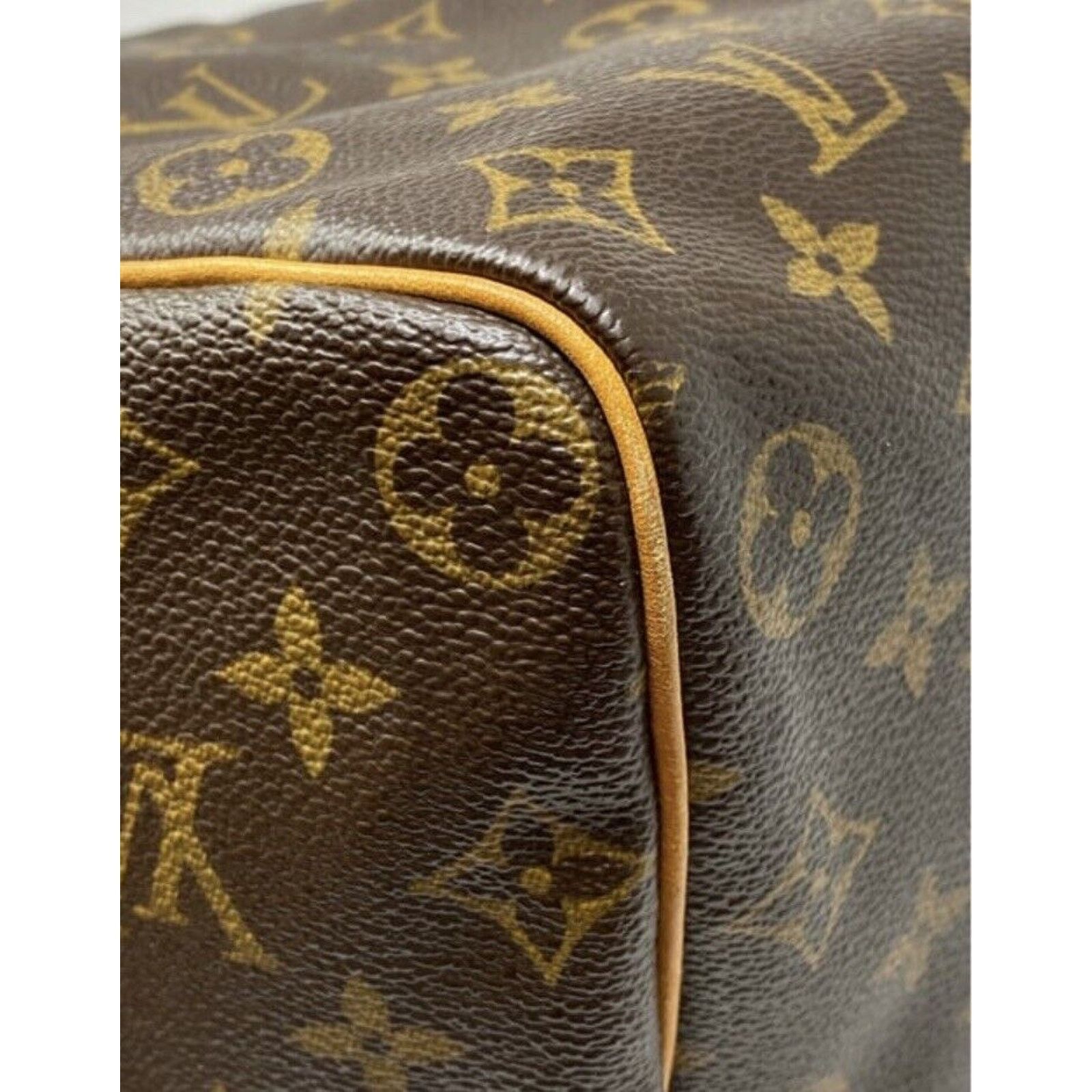 Louis Vuitton Louis Vuitton Speedy 35 Handbag Brown Leather Monogram Size ONE SIZE - 10 Thumbnail