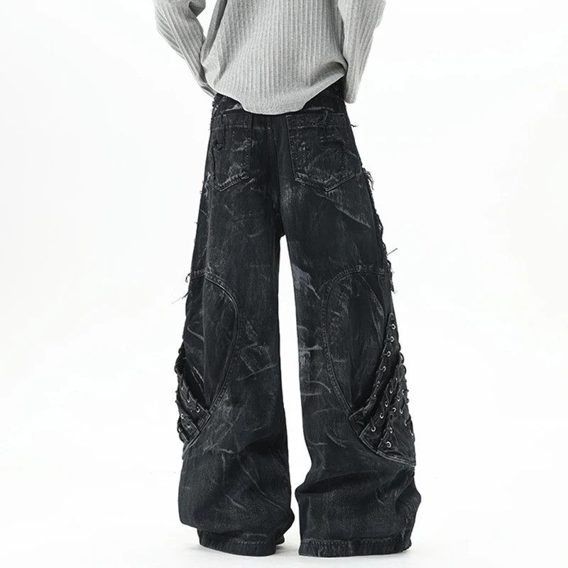 Jean Gothic Raw Edge Wide Leg Jeans Size US 33 - 3 Thumbnail
