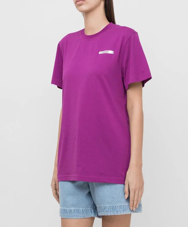 Coperni o1mle0325 Logo Oversized T-Shirt in Purple Size XS / US 0-2 / IT 36-38 - 3 Thumbnail