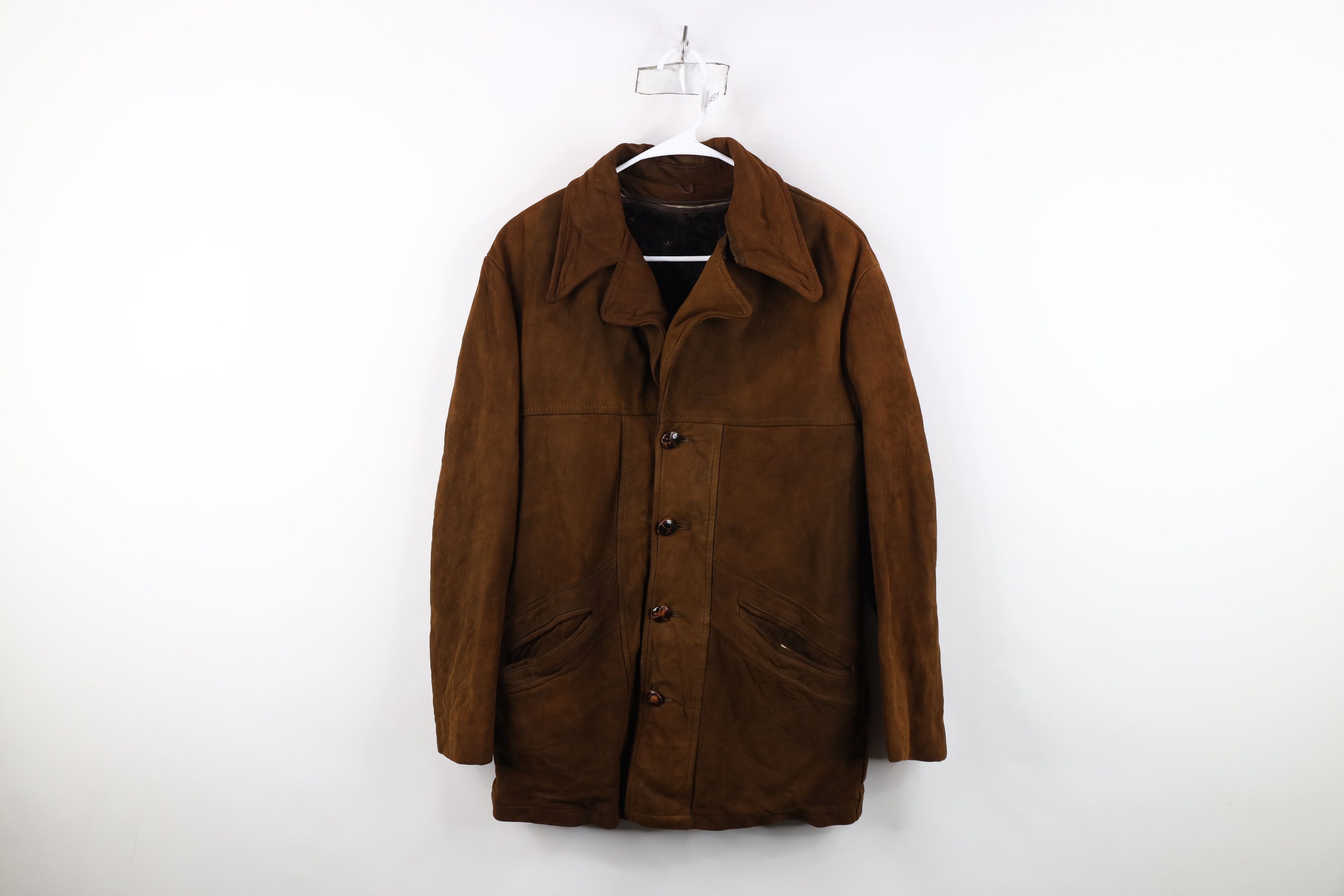 Vintage Vintage 60s Streetwear Suede Leather Rancher Jacket USA Size US XL / EU 56 / 4 - 1 Thumbnail