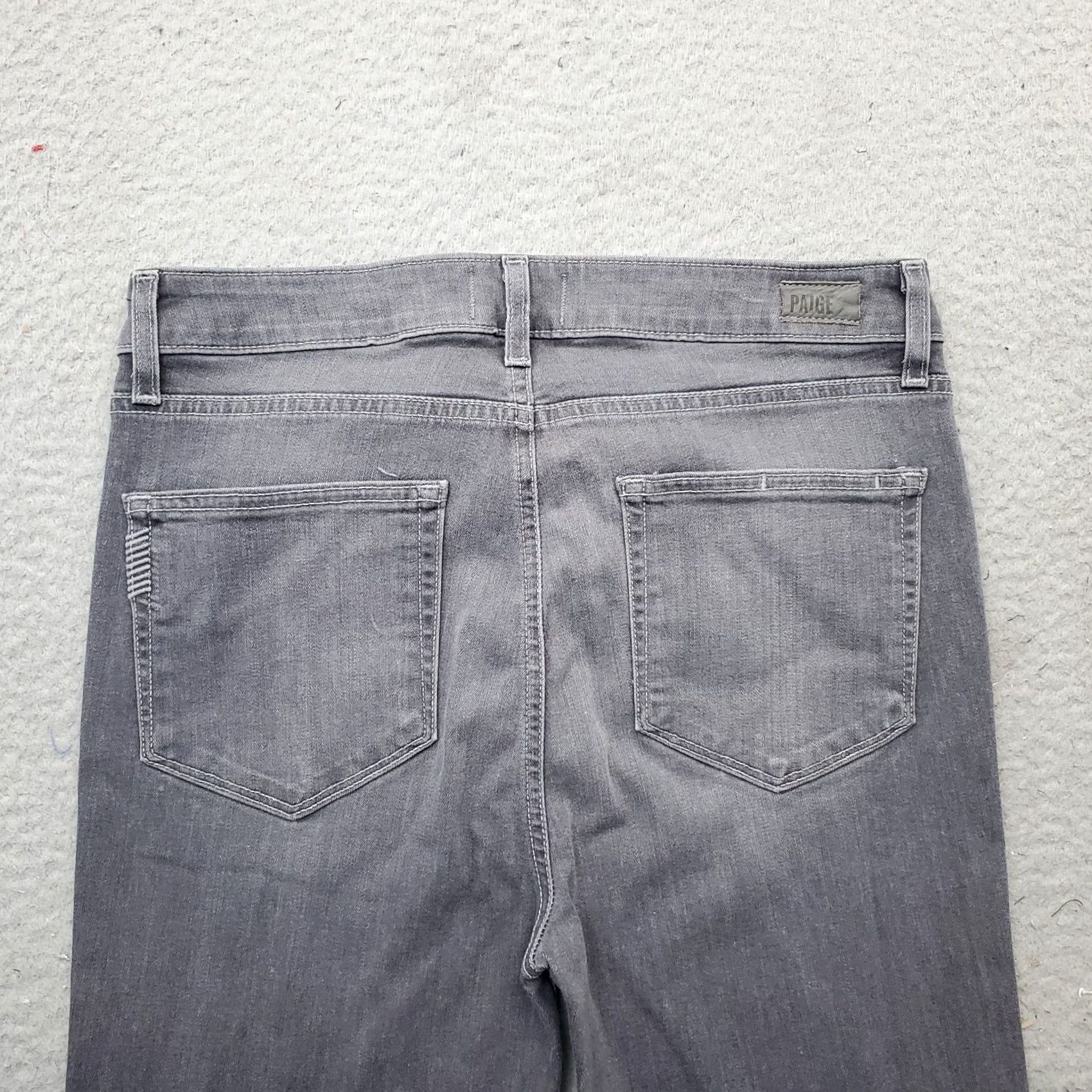 Paige Paige Jeans Womens 30 Gray Denim Hoxton Ultra Skinny Distressed Whiskered Jeans Slim 31in Inseam Womens 30 Gray Distressed Pockets Button Jeans Size 30" / US 8 / IT 44 - 8 Thumbnail