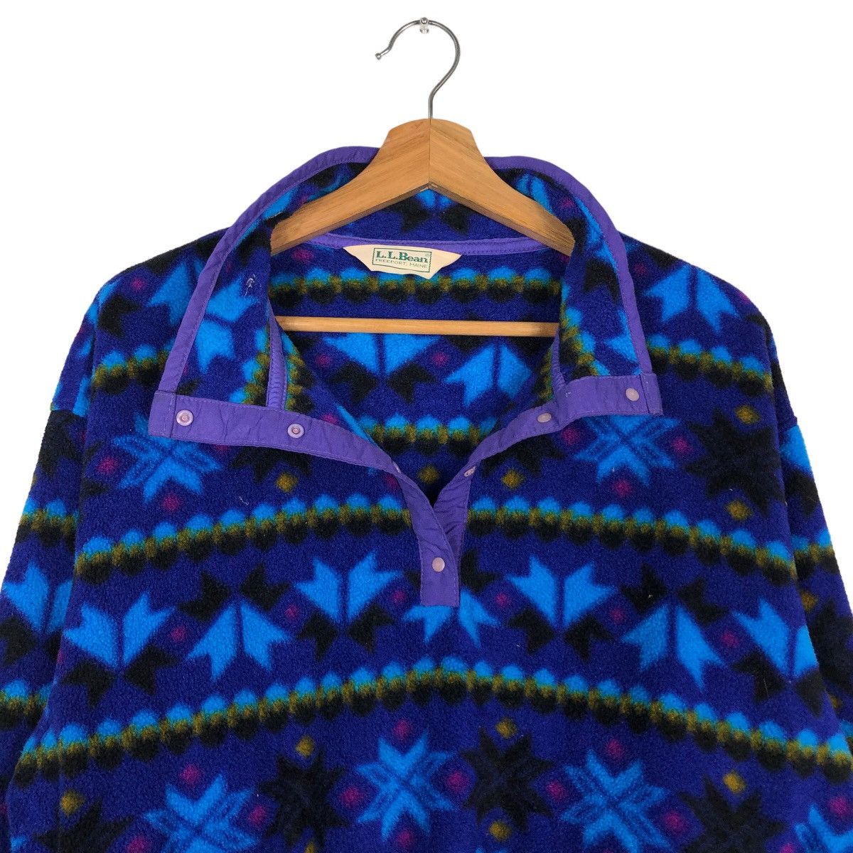 Japanese Brand 🔥Vintage Fleece Jacket L.L.Bean Navajo Aztec Native Design Size US M / EU 48-50 / 2 - 12 Thumbnail