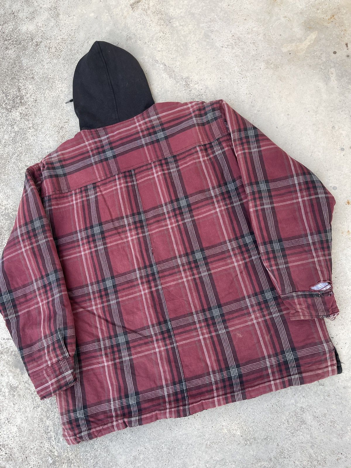 Carhartt × Dickies × Vintage Vintage Distressed Dickies Quilted Flannel Zip Up Hoodie Size US XL / EU 56 / 4 - 4 Thumbnail